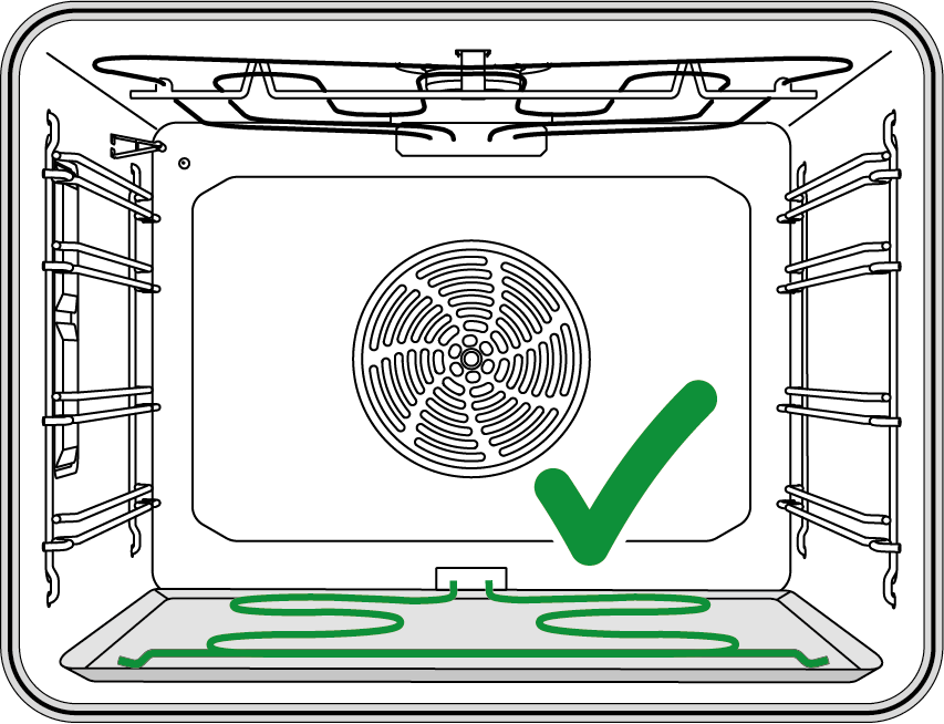 Application correcte pour les appareils avec chauffage visible uniquement