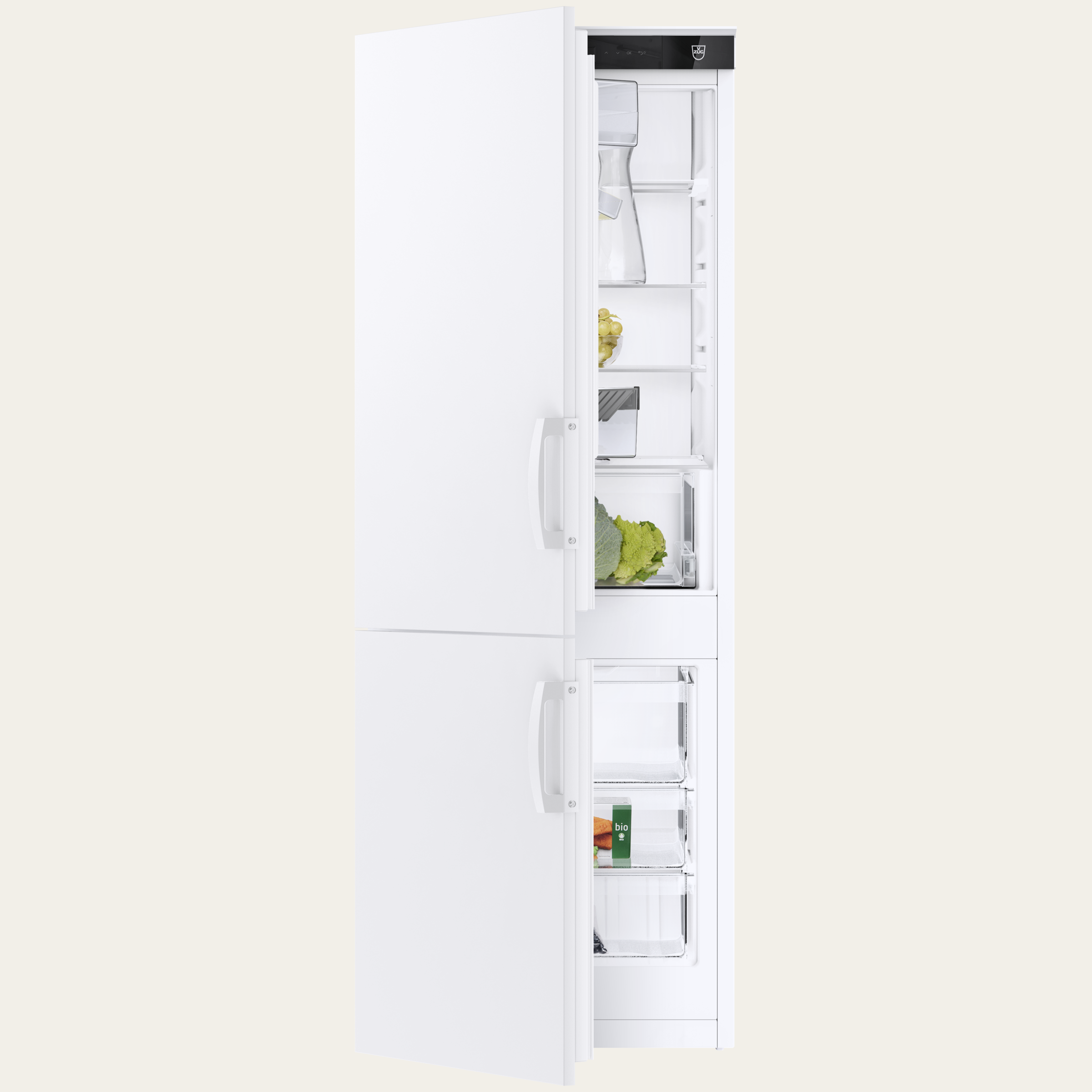 V-ZUG Frigorifero/congelatore CombiCooler V2000 152NI, Standard di larghezza: 55 cm, Norma per l'altezza: 152.4 cm, Bianco, Battuta porta:A sinistra, Classe di efficienza energetica: C, TouchControl, NoFrost