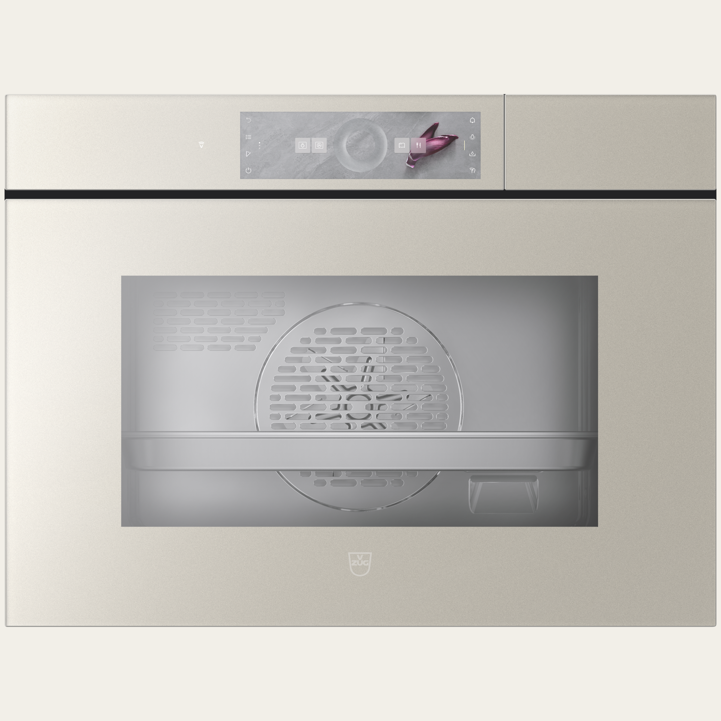 V-ZUG CombiSteamer V6000 45, Pearl mirror glass, Handle-free, Touchscreen with CircleSlider