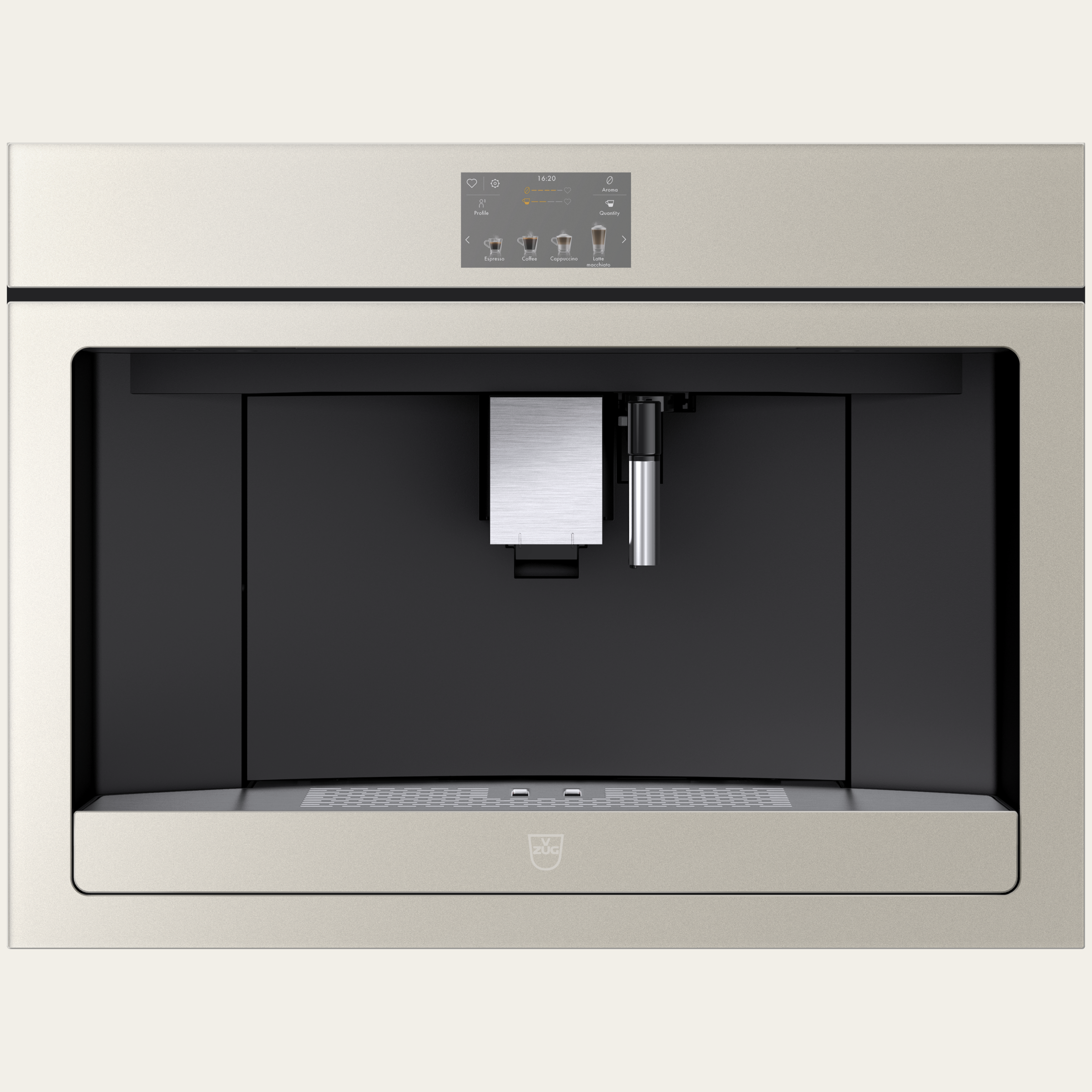 V-ZUG Coffee-Center CoffeeCenter V6000 45 , Standard width: 60 cm, Standard height: 45 cm, Spiegelglas Pearl, TouchControl, Energy efficiency: A