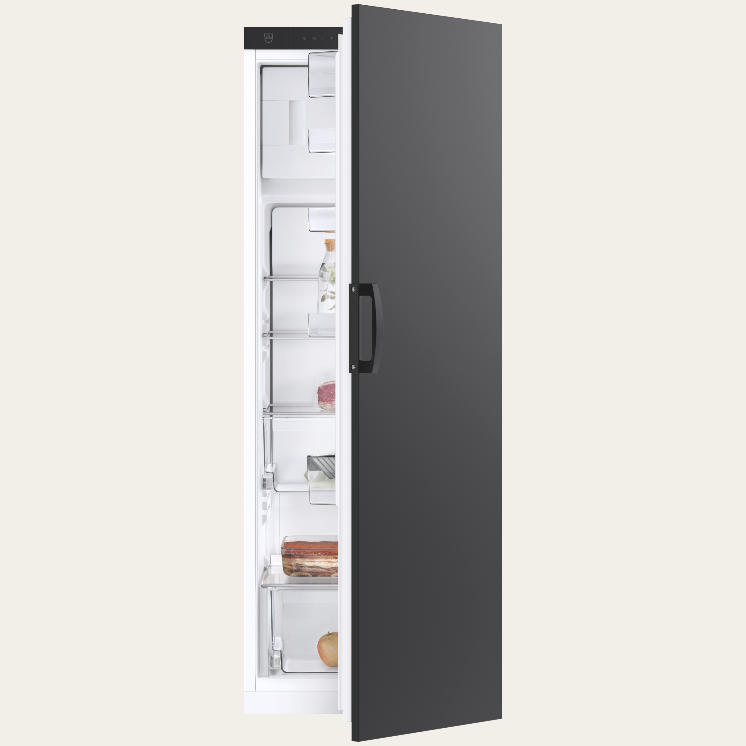 V-ZUG Refrigerator/freezer Cooler V2000 152GI, Standard width: 55 cm, Standard height: 152.4 cm, Nero, Door hinge: Right, Energy efficiencyclass: D, TouchControl