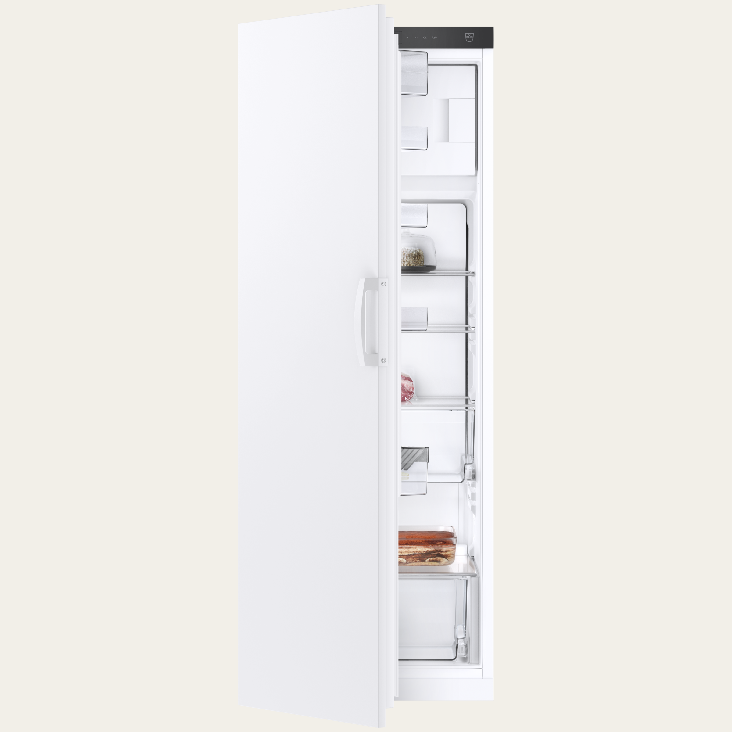 V-ZUG Refrigerator/freezer Cooler V2000 152GI, Standard width: 55 cm, Standard height: 152.4 cm, White, Door hinge: Left, Energy efficiencyclass: D, TouchControl