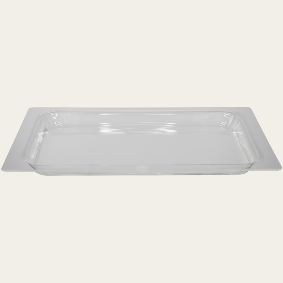 Plat en verre trempé, L × P × H: 430 × 345 × 25 mm