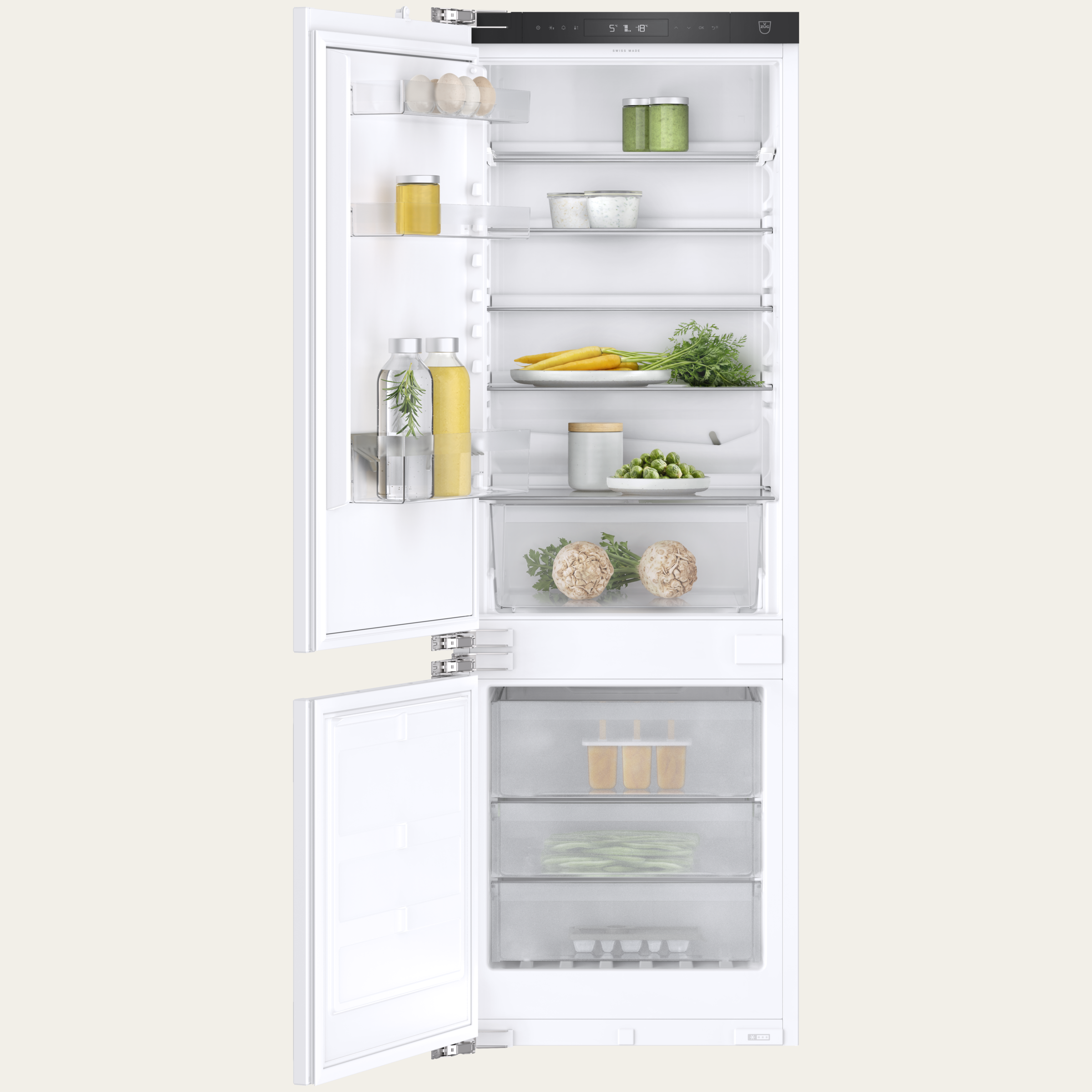 V-ZUG Refrigerator/freezer CombiCooler V600 165NI, Standard width: 55 cm, Standard height: 165.1 cm, Fully integratable, Door hinge: left, Energy efficiency class: A, TouchControl, NoFrost