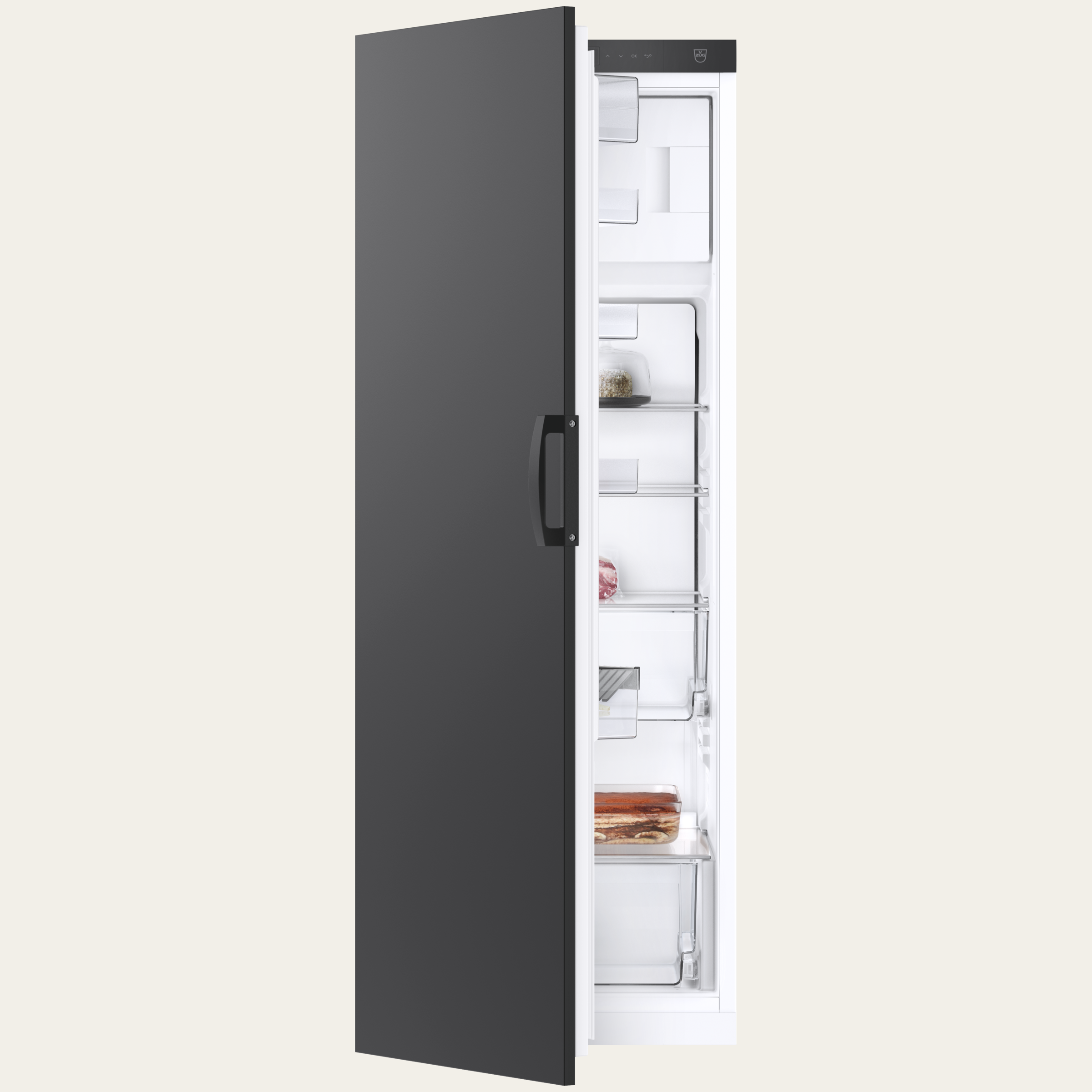 V-ZUG Refrigerator/freezer Cooler V2000 152GI, Standard width: 55 cm, Standard height: 152.4 cm, Nero, Door hinge: Left, Energy efficiencyclass: D, TouchControl