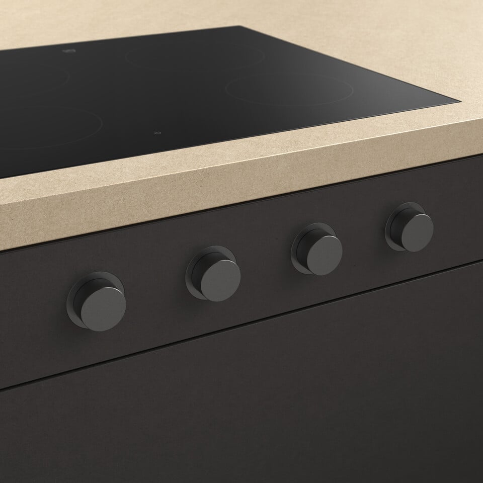Commutatori rotativi esterni (4 pezzi) per CookTop V2000 I604-I804, Nero