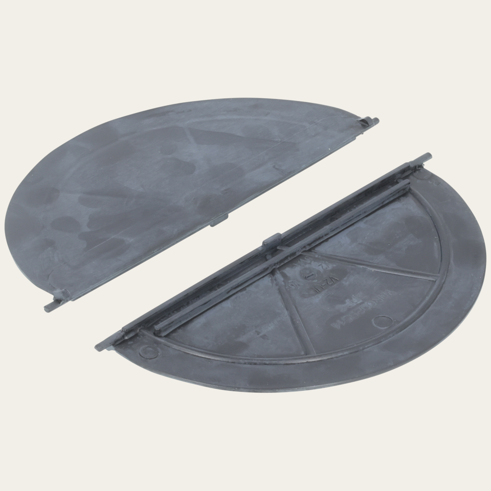 Non-return flap built-in, one-half for D=150mm duct