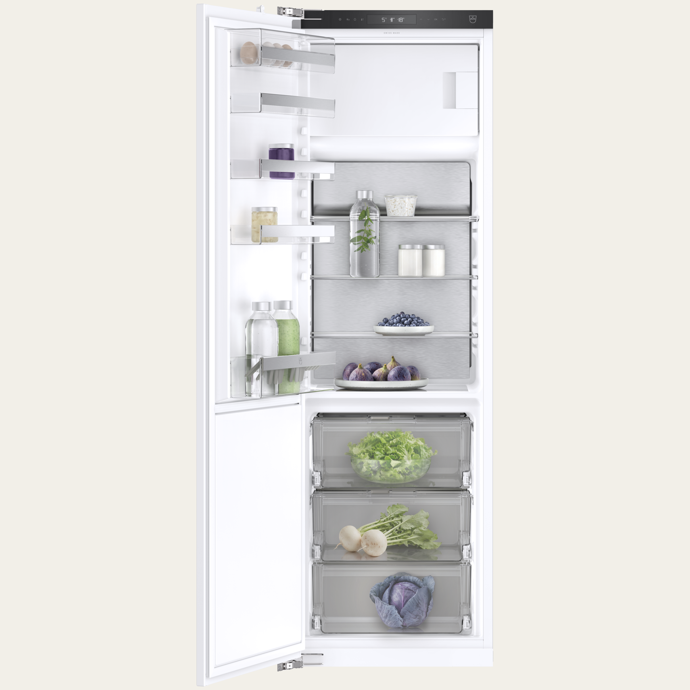 V-ZUG Refrigerator/freezer Cooler V4000 178KGI, Standard width: 55 cm, Standard height: 177.8 cm, Fully integratable, Door hinge: left, Energy efficiency class: D, TouchControl