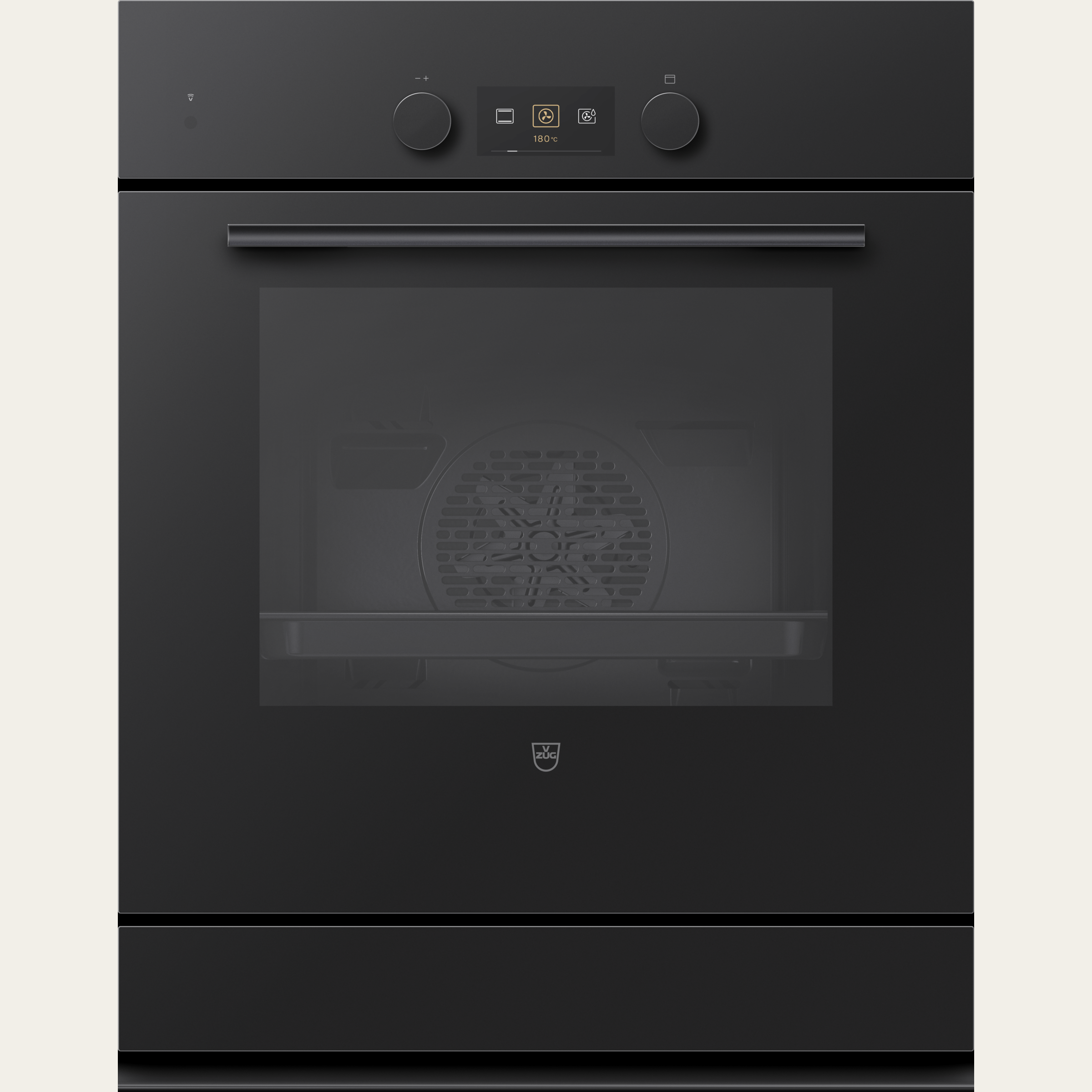 V-ZUG Backofen Combair V600 7U, Breitennorm: 60 cm, Höhennorm: 76.2 cm, Glas Nero, Nero, Einbau in Unterschrank, Drehschalter, V-ZUG-Home, Geräteschublade beheizbar, 400V