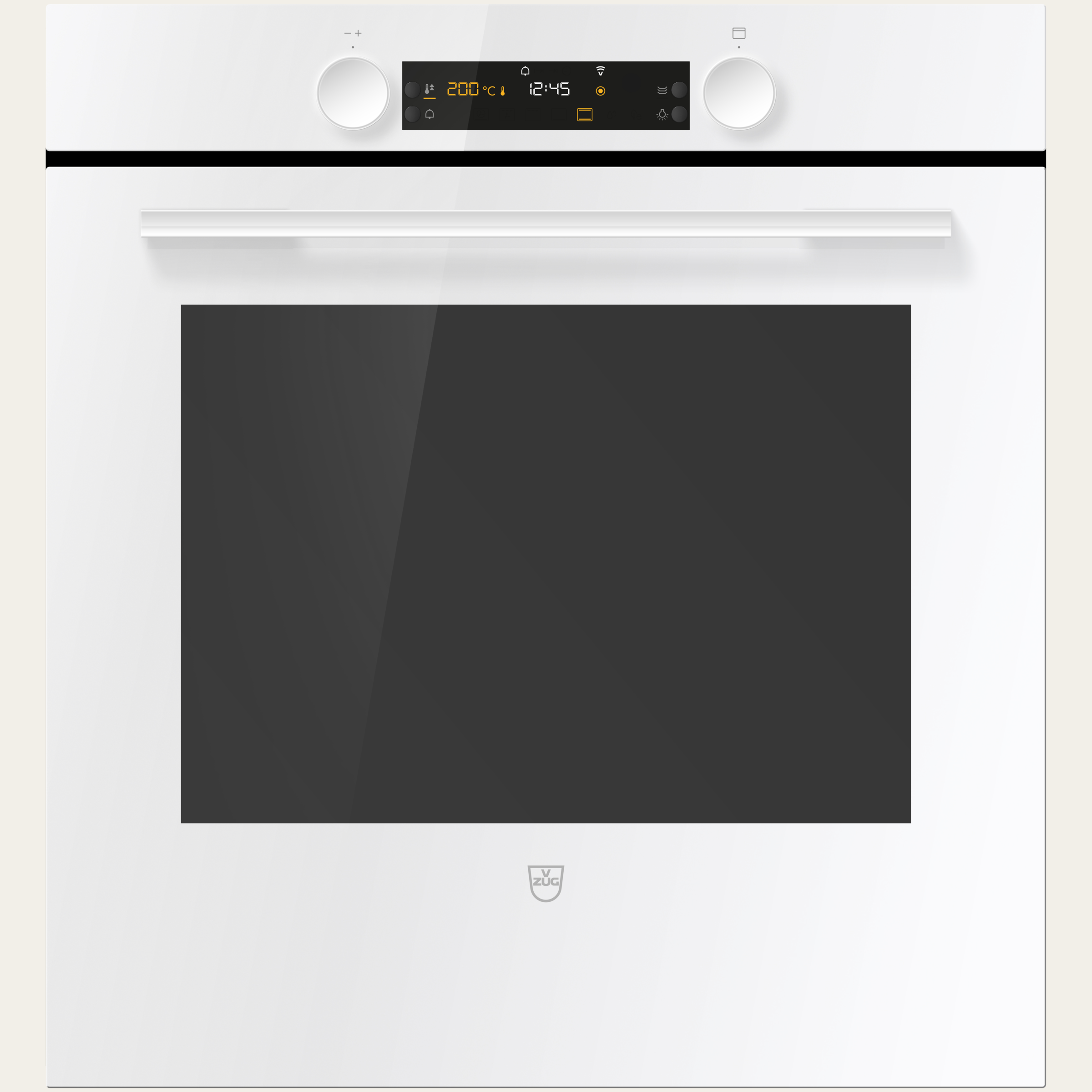 V-ZUG Backofen Combair V600 60C, Breitennorm: 55 cm, Höhennorm: 60 cm, Glas Weiss, Griff: Weiss, Drehschalter, V-ZUG-Home