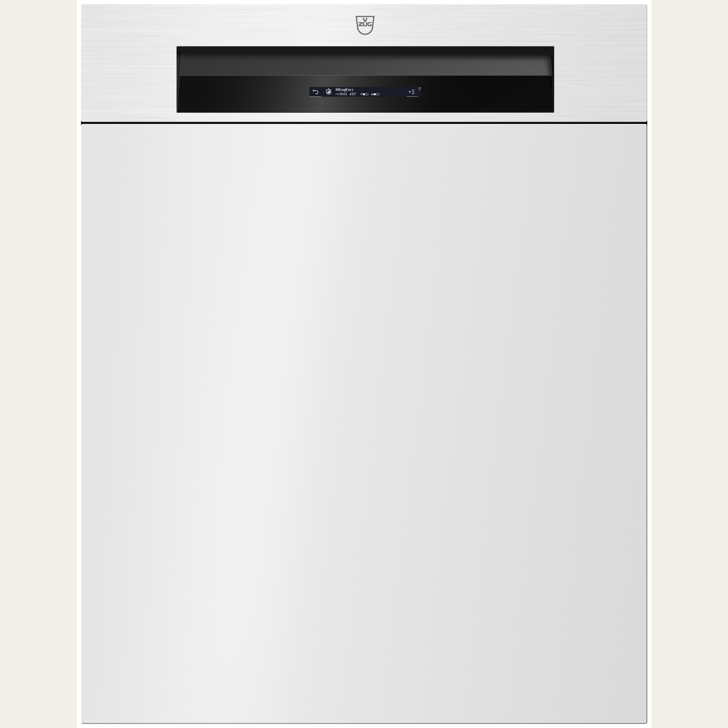 V-ZUG Lave-vaisselle AdoraVaisselle V2000 I, Norme largeur: 60 cm, Blanc, Poignée: Cuvette de poignée, V-ZUG-Home, Ecran LCD