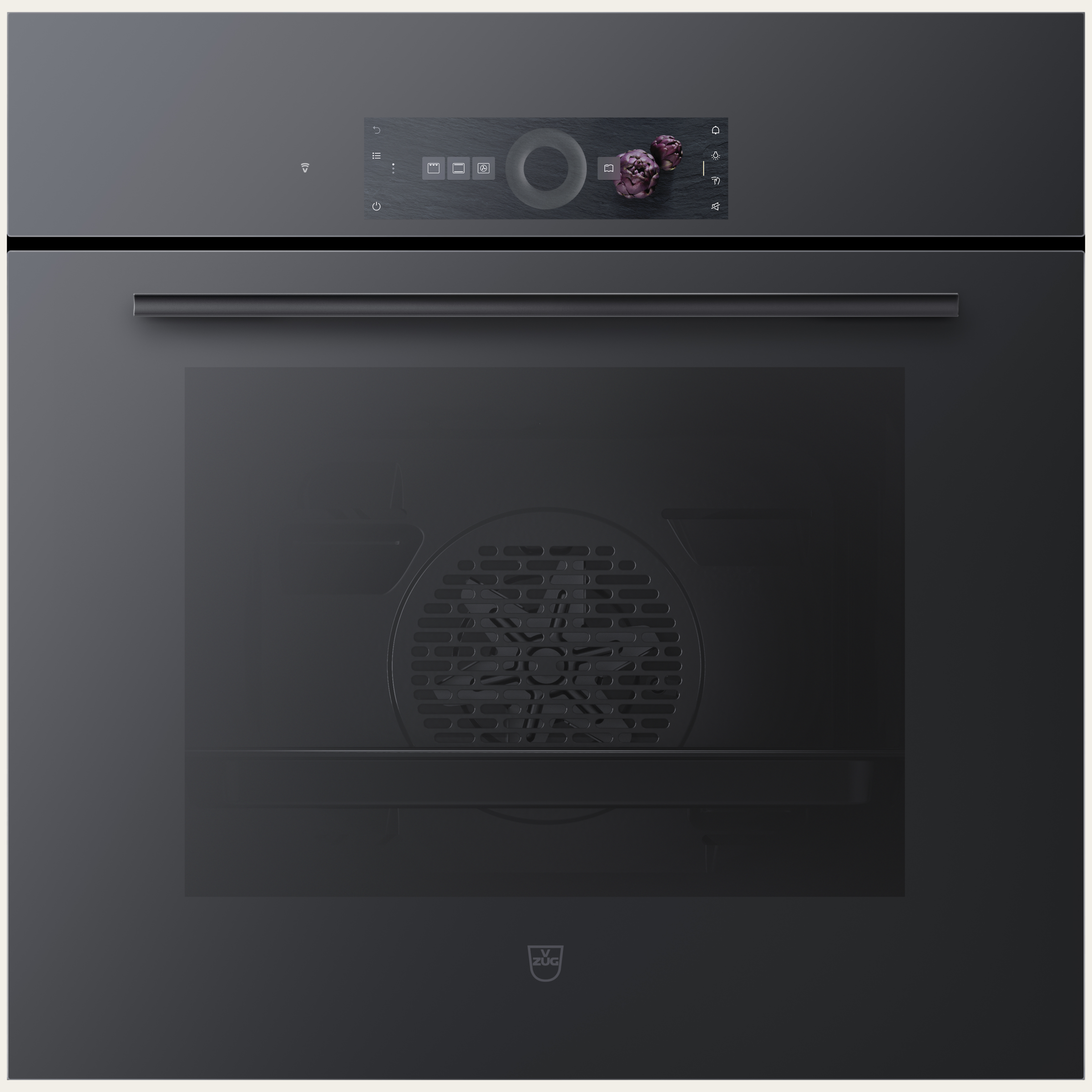 V-ZUG Backofen Combair V2000 6U, Breitennorm: 60 cm, Höhennorm: 60 cm, Spiegelglas Schwarz, Einbau in Unterschrank, Touchscreen mit CircleSlider, V-ZUG-Home, TopClean