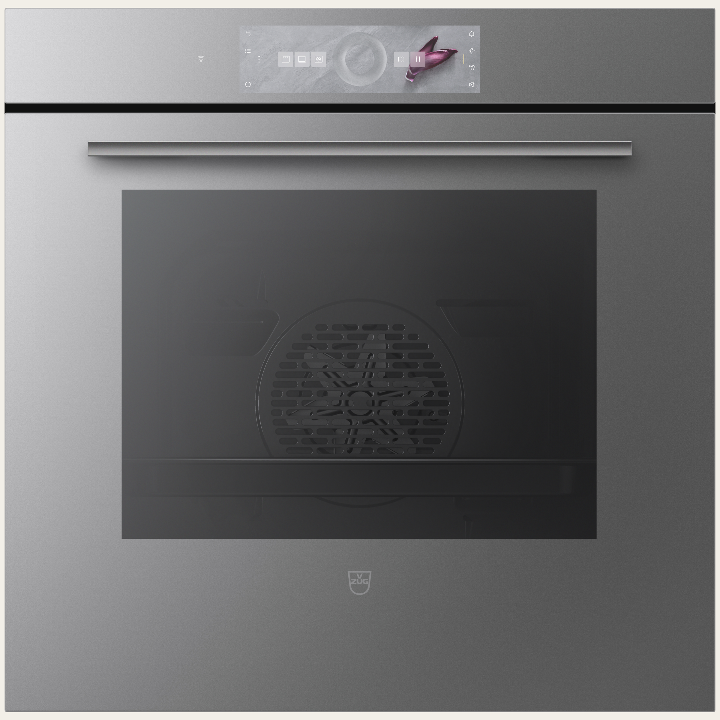 V-ZUG Oven Combair V4000 60, Standard width: 60 cm, Standard height: 60 cm, Platinum mirror glass, Touchscreen with CircleSlider, V-ZUG-Home, TopClean