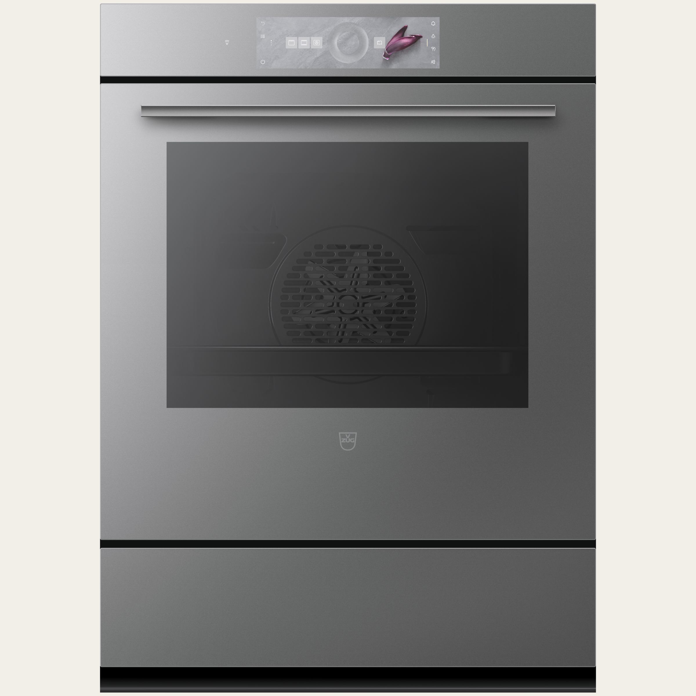 V-ZUG Four Combair V2000 76C, Norme largeur: 55 cm, Norme de hauteur: 76.2 cm, Miroir Platinum, Écran tactile avec CircleSlider, V-ZUG-Home, TopClean, Tiroir à ustensiles
