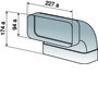 Product image90° elbow, vertical for flat channel (width 227 / height 94 mm), length 174 mm