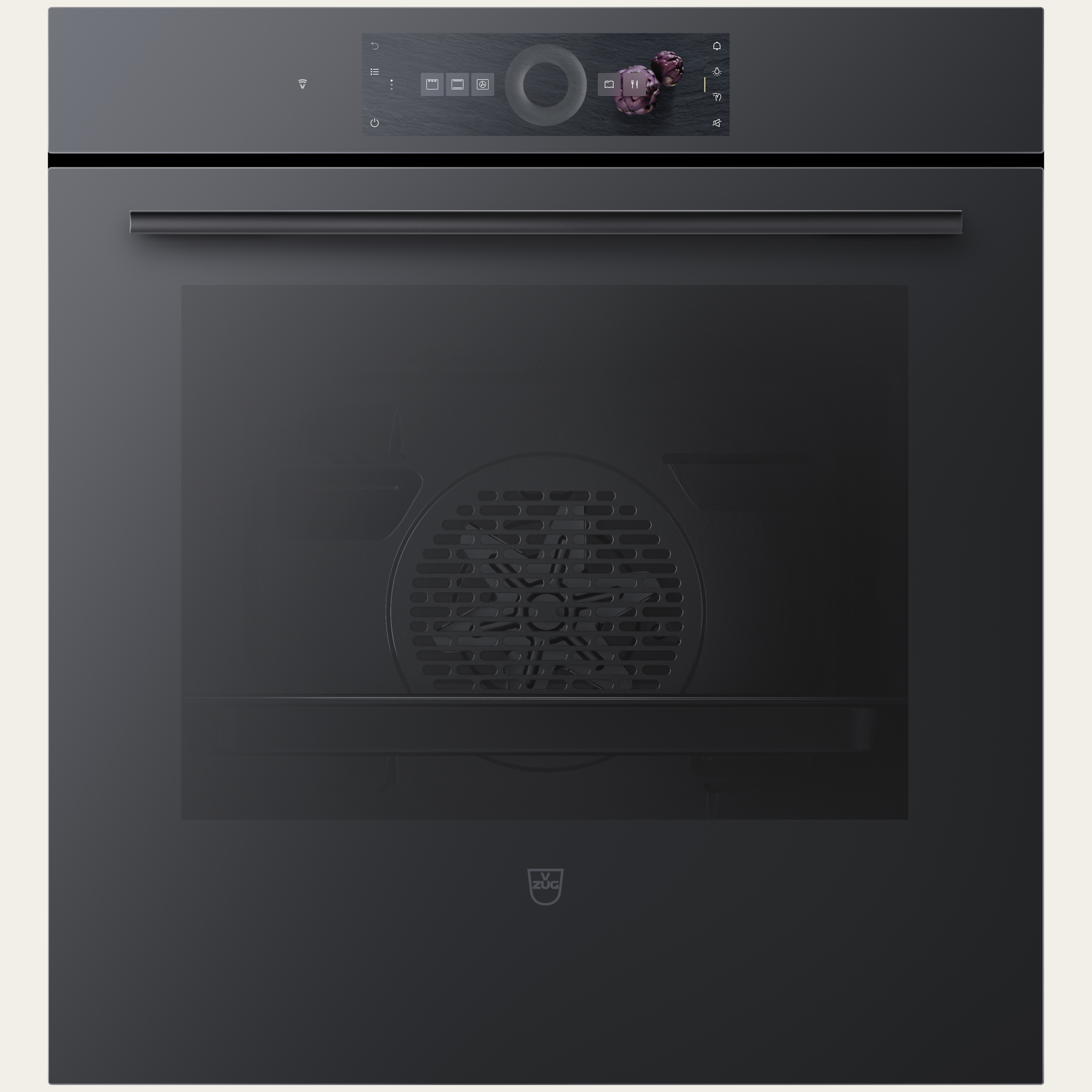 V-ZUG Backofen Combair V4000 60C, Breitennorm: 55 cm, Höhennorm: 60 cm, Spiegelglas Schwarz, Touchscreen mit CircleSlider, V-ZUG-Home, TopClean