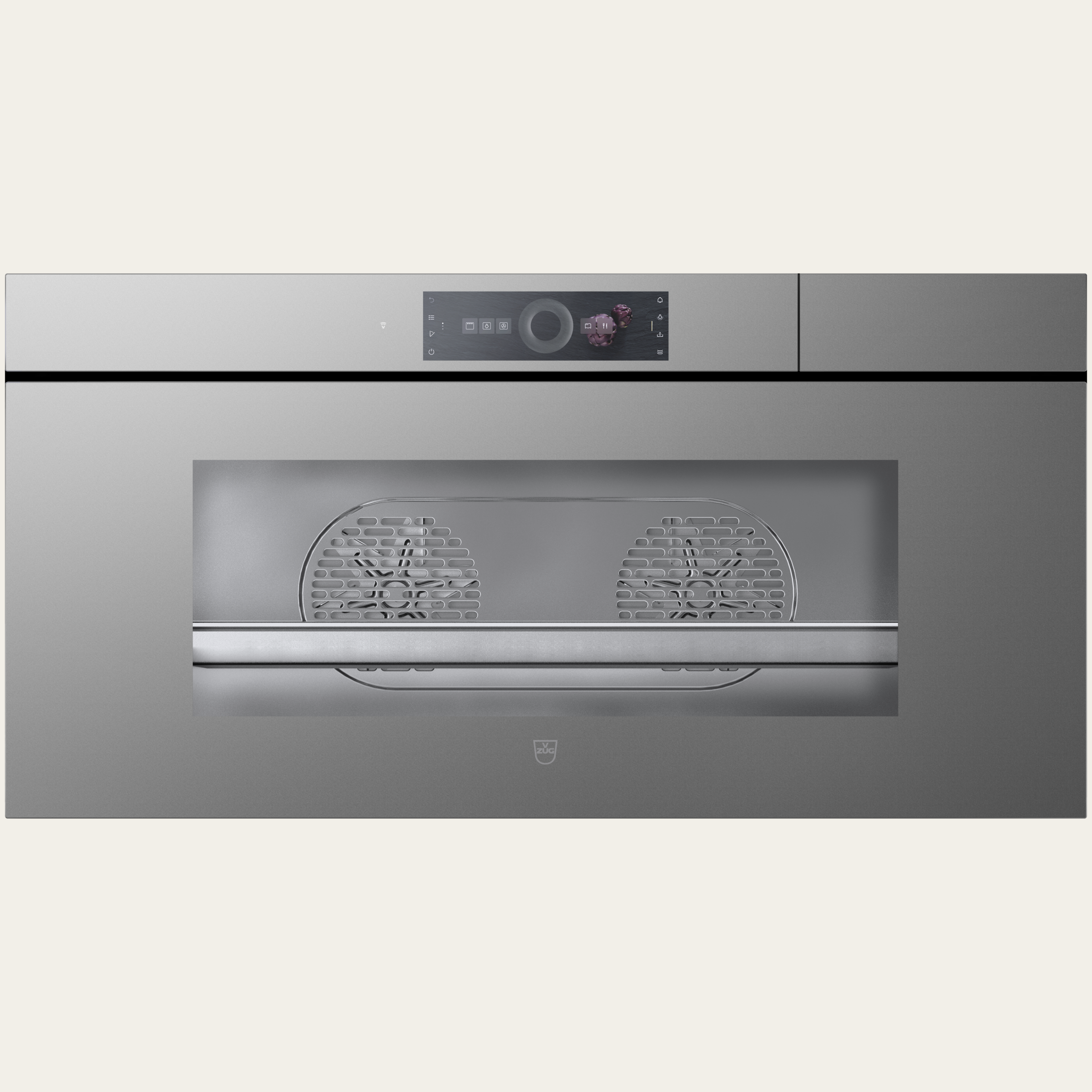 V-ZUG Steam cooker CombiSteamer V6000 45L Grand, Standard width: 90 cm, Standard height: 45 cm, Platinum mirror glass, Handle-Free, Touchscreenwith CircleSlider, V-ZUG-Home, ATTENTION: This item is distributedexclusively by V-ZUG Ltd.