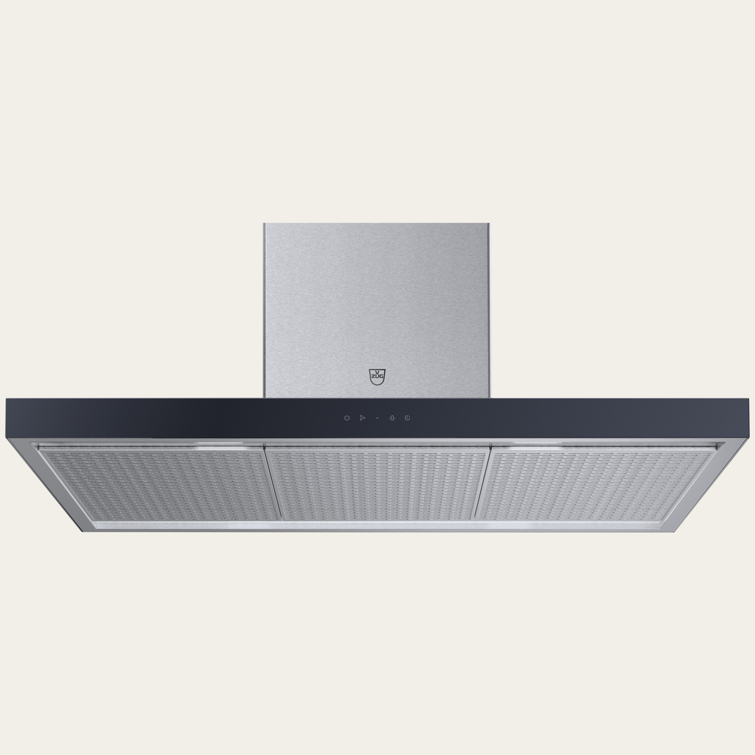 V-ZUG Range hood, AiroClearIsland V6000, Standard width: 120.0 cm, Black glass, Long, OptiLink, Energy efficiency rating: A+, recirculation air, TouchControl, Island hood