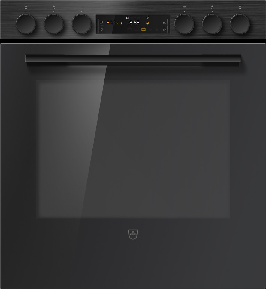 V-ZUG Cucina, Combair V600, Standard di larghezza: 55.0 cm, Norma per l'altezza: 60.0 cm, Nero, interruttore girevole, V-ZUG Home, Cassettoriscaldabile dell’apparecchio, Maniglia: Nero, Numero di zone dicottura: 4.0