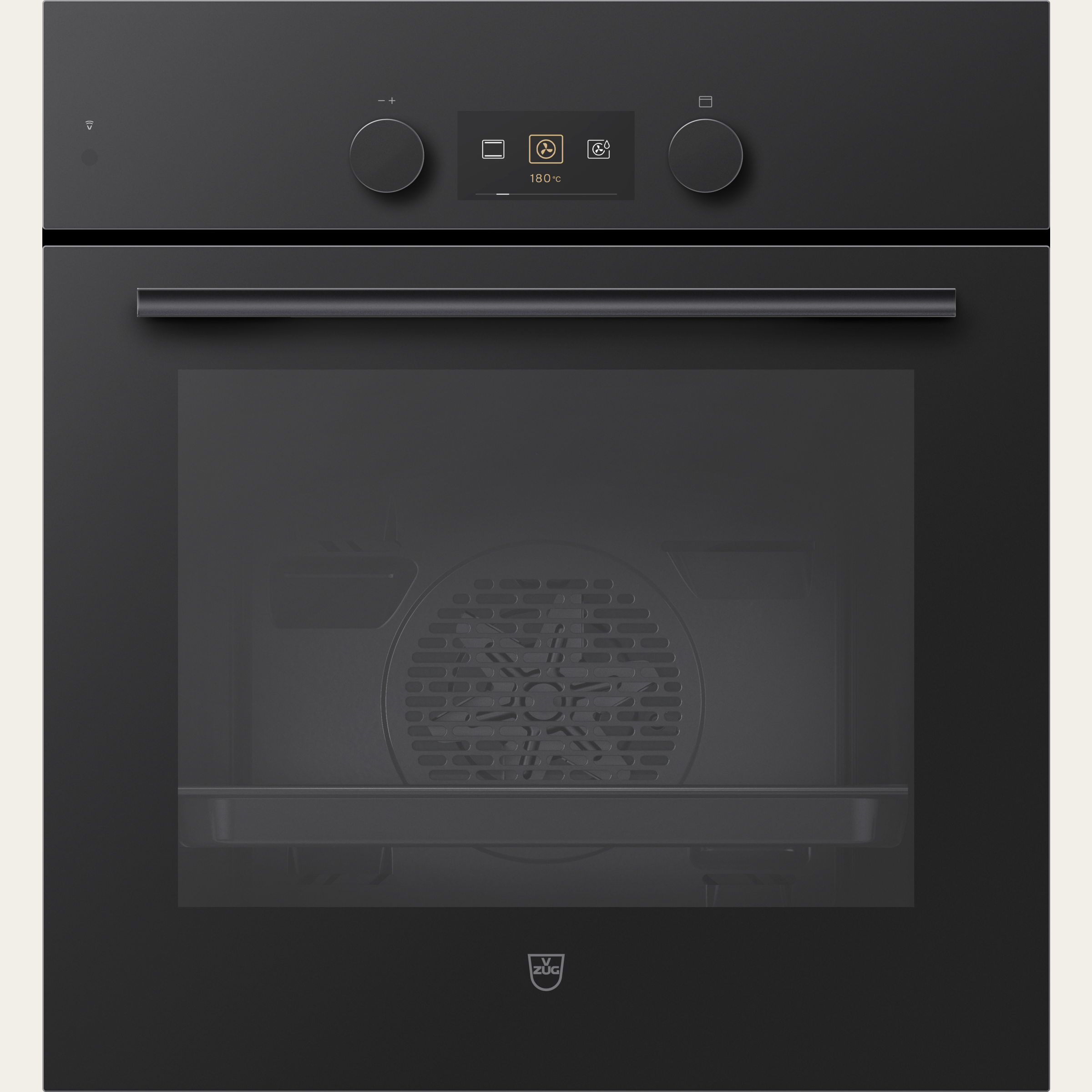 V-ZUG Backofen Combair V600 6UC, Breitennorm: 55 cm, Höhennorm: 60 cm, Glas Nero, Nero, Einbau in Unterschrank, Drehschalter, V-ZUG-Home, 400V