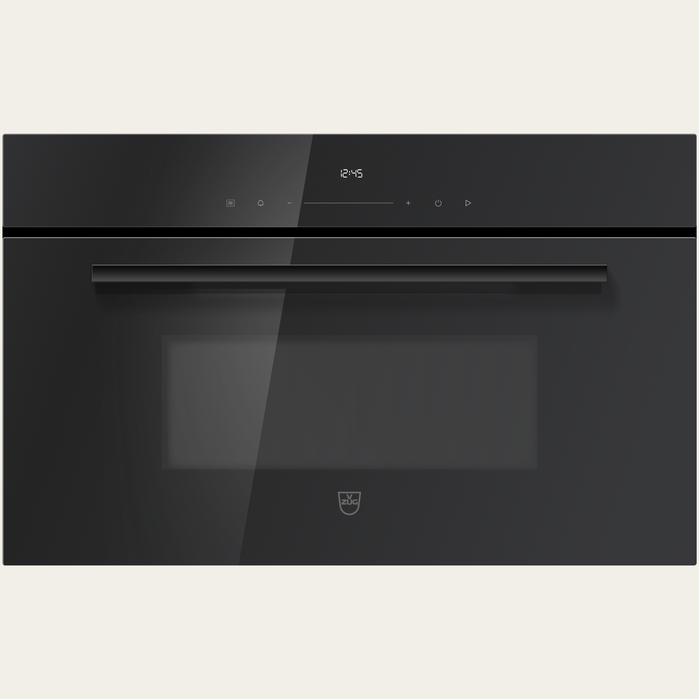 V-ZUG Mikrowelle Miwell V600 38C, Breitennorm: 55 cm, Höhennorm: 38.1 cm, Glas Nero, Griff: Nero, TouchControl