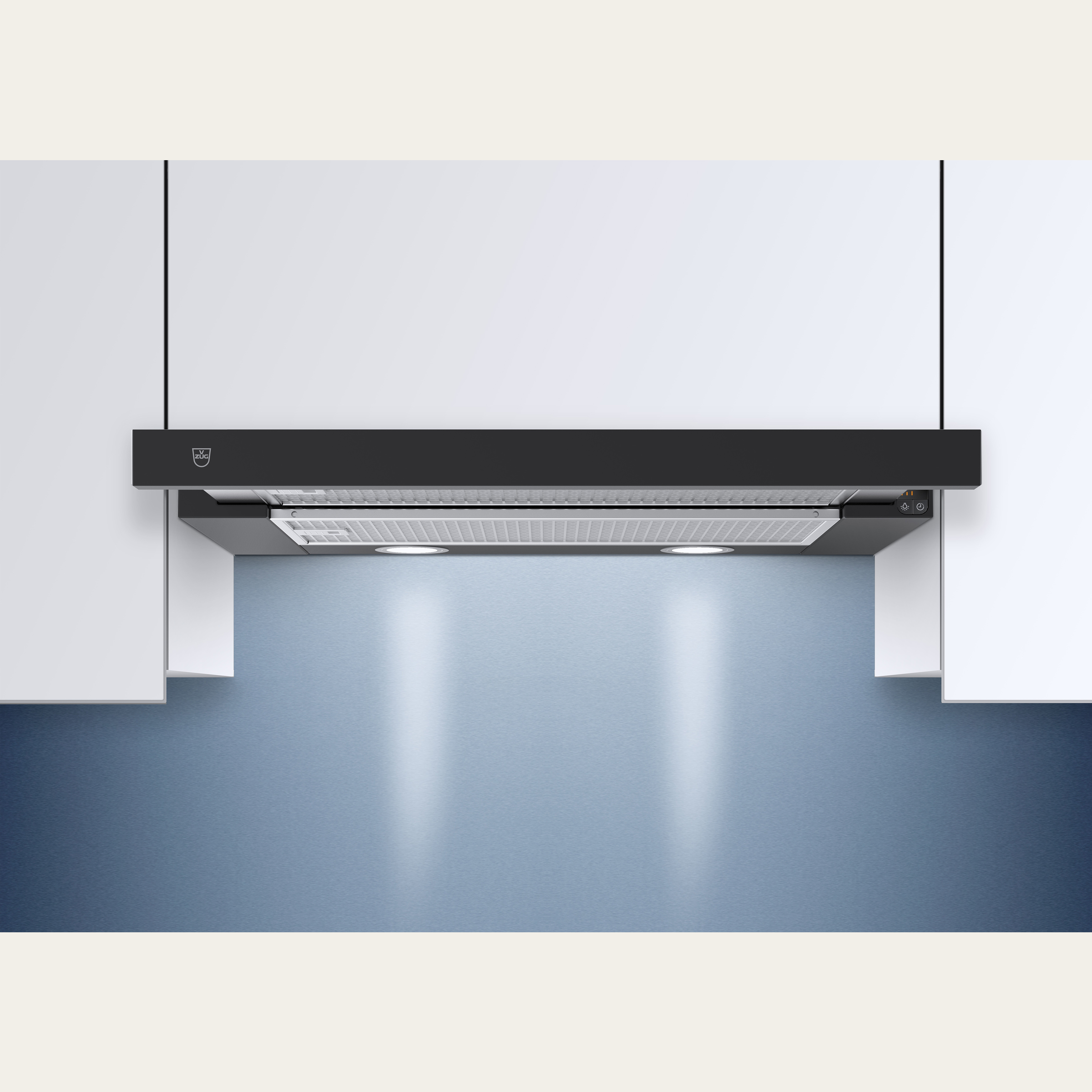 V-ZUG Hotte d’aspiration DF SE6, Norme largeur: 60 cm, Nero, Classe d’efficacité énergétique: A, Recyclage d'air, Touches à pression