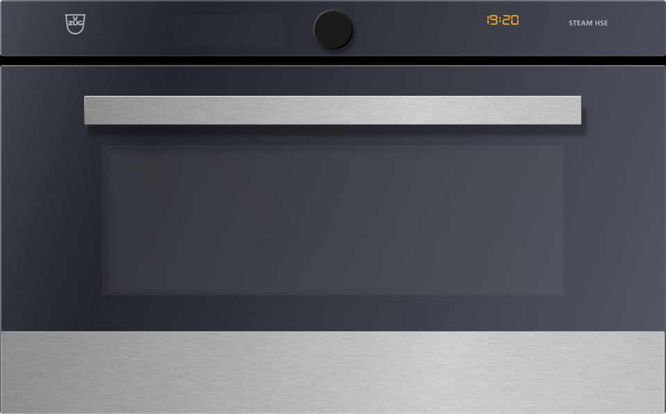 V-ZUG Steamer Steam HSE, Standard width: 55, Standardheight: 38.1, ChromeClass, Handle: design handle, chrome, TouchControl and adjusting knob