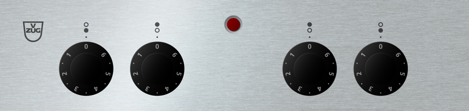 V-ZUG Bedienelement ES4, Design ChromeClass, Drehschalter für 4 Kochzonen