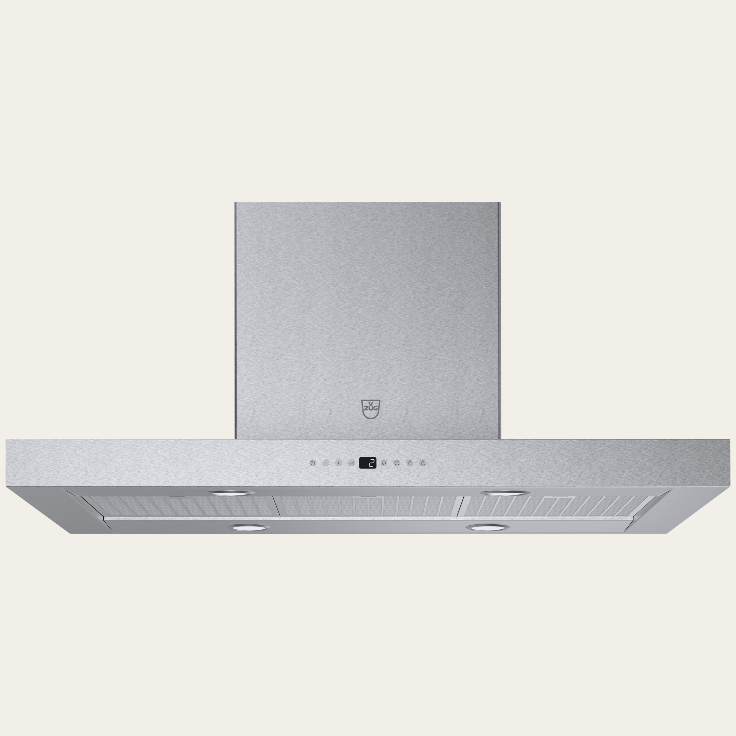 V-ZUG Range hood DI QS10, Standard width: 100 cm, Stainless steel, Energy efficiency rating: A+, Recirculation air, Touch keys with 7-segment display