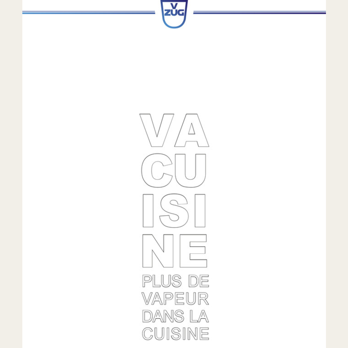 Brochure Vacuisine 'Plus de vapeur dans la cuisine' Français