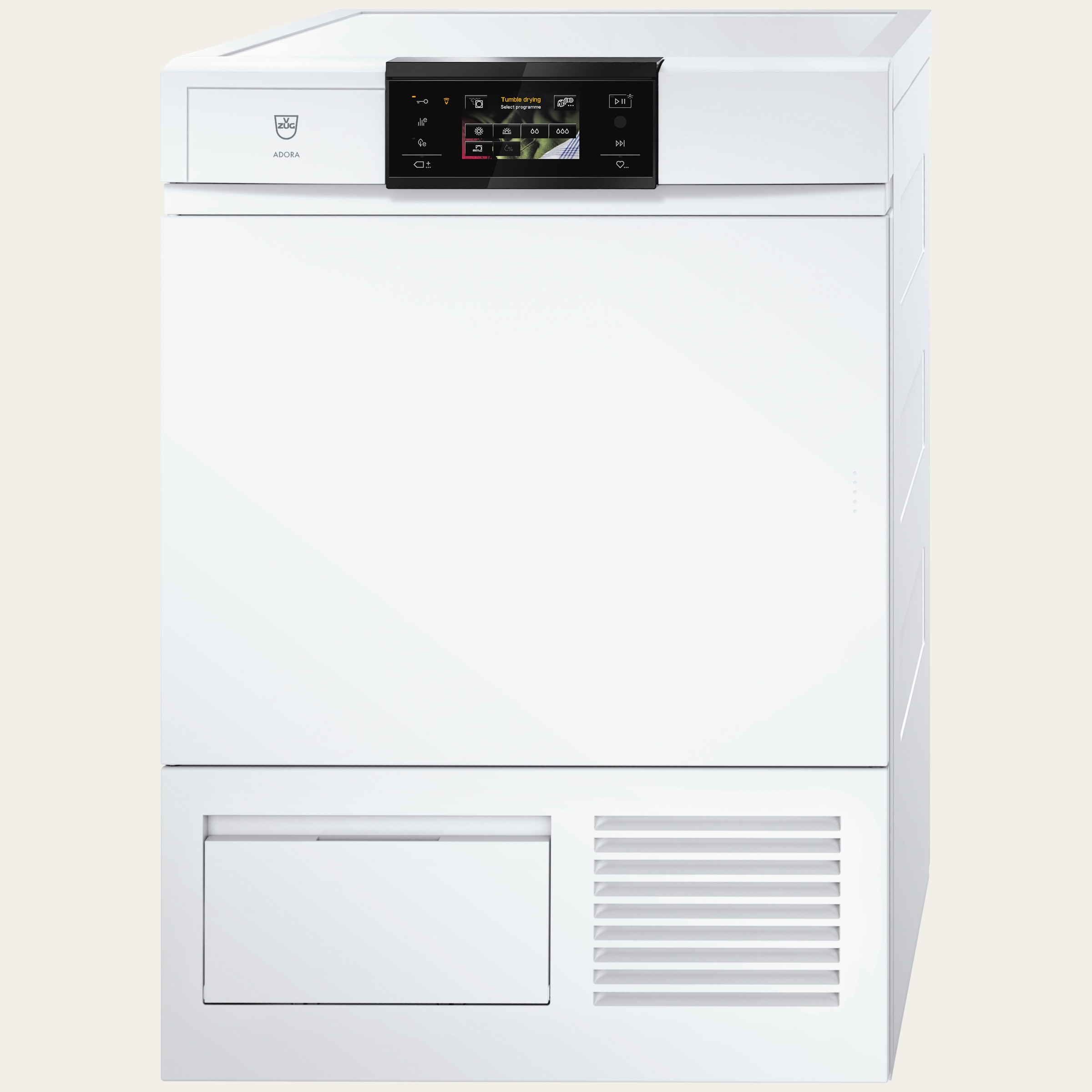 V-ZUG Tumble dryer CombiAdoraDry V4000 DualDry, Door hinge: Left, V-ZUG- Home, Nominal capacity: 7 kg, Full-colour graphic display