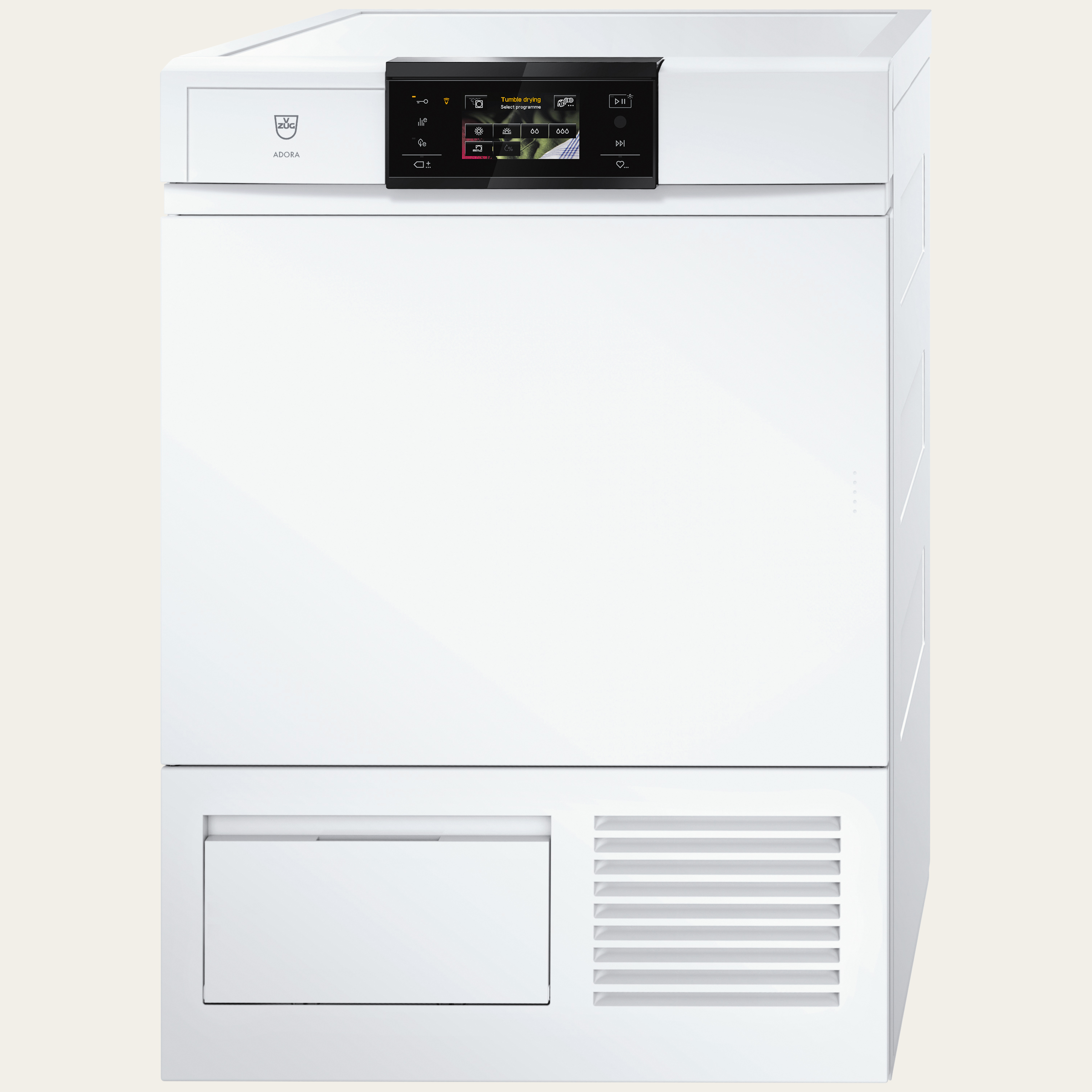 V-ZUG Tumble dryer CombiAdoraDry V4000, Door hinge: Left, V-ZUG-Home, Nominal capacity: 7 kg, Full-colour graphic display