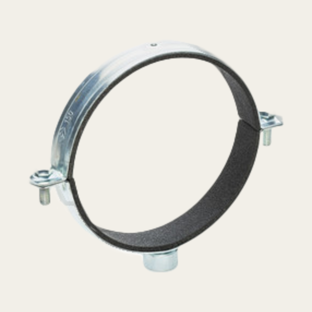 ø150 mm pipe clamp with sound absorption lining
