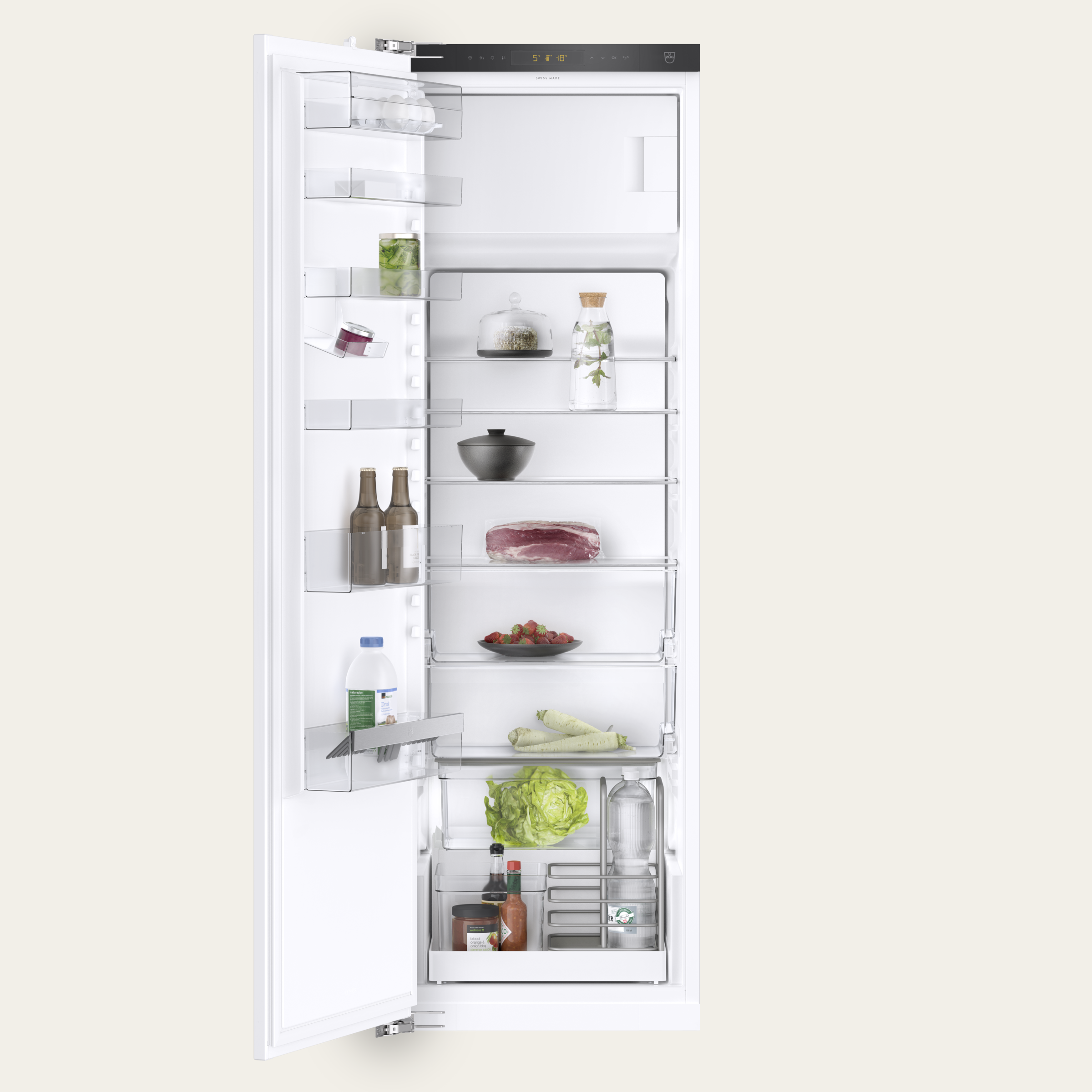 V-ZUG Refrigerator/freezer Cooler V2000 178FGI, Standard width: 60 cm, Standard height: 177.8 cm, Fully integratable, Door hinge: Left, Energy efficiency class: D, TouchControl