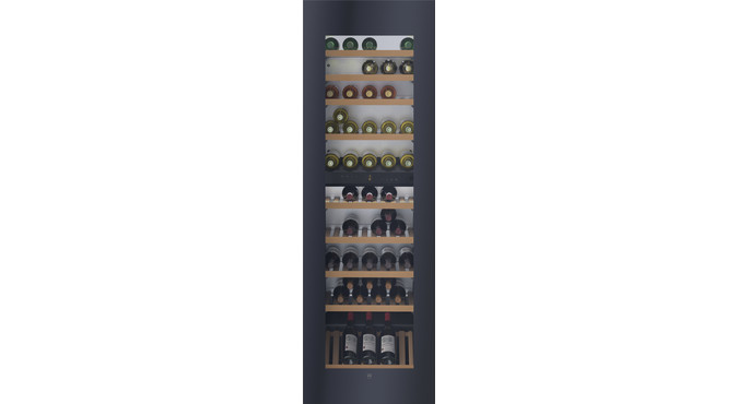 V-ZUG Refrigerator/freezer WineCooler V6000, Standard width: 60 cm, Standard height: 177.8 cm, Black glass, Door hinge: Right