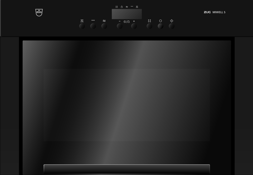 V-ZUG Microwave Miwell S, nero, height 38 cm