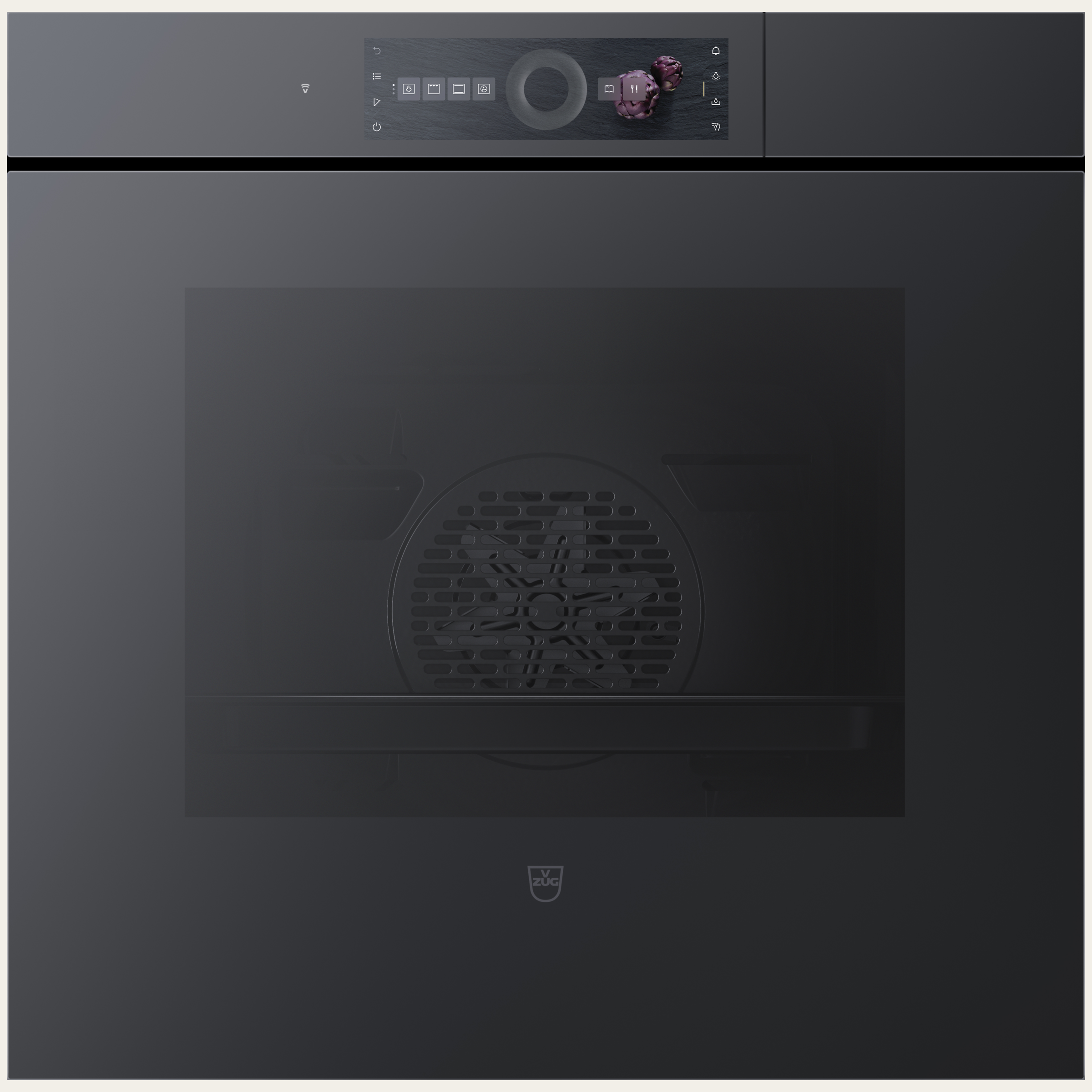 V-ZUG Forno a vapore CombairSteamer V6000 60, Standard di larghezza: 60 cm, Norma per l'altezza: 60 cm, Vetro a specchio nero, Maniglia a scomparsa, Touchscreen con CircleSlider, V-ZUG-Home