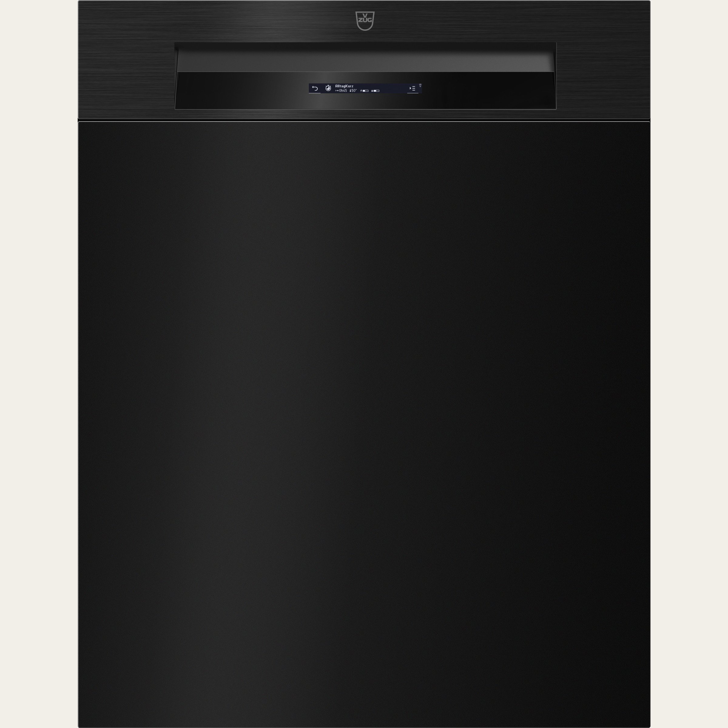 V-ZUG Dishwasher AdoraDish V2000 I, Standard width: 60 cm, Nero, Handle: Recessed handle, V-ZUG-Home, LCD