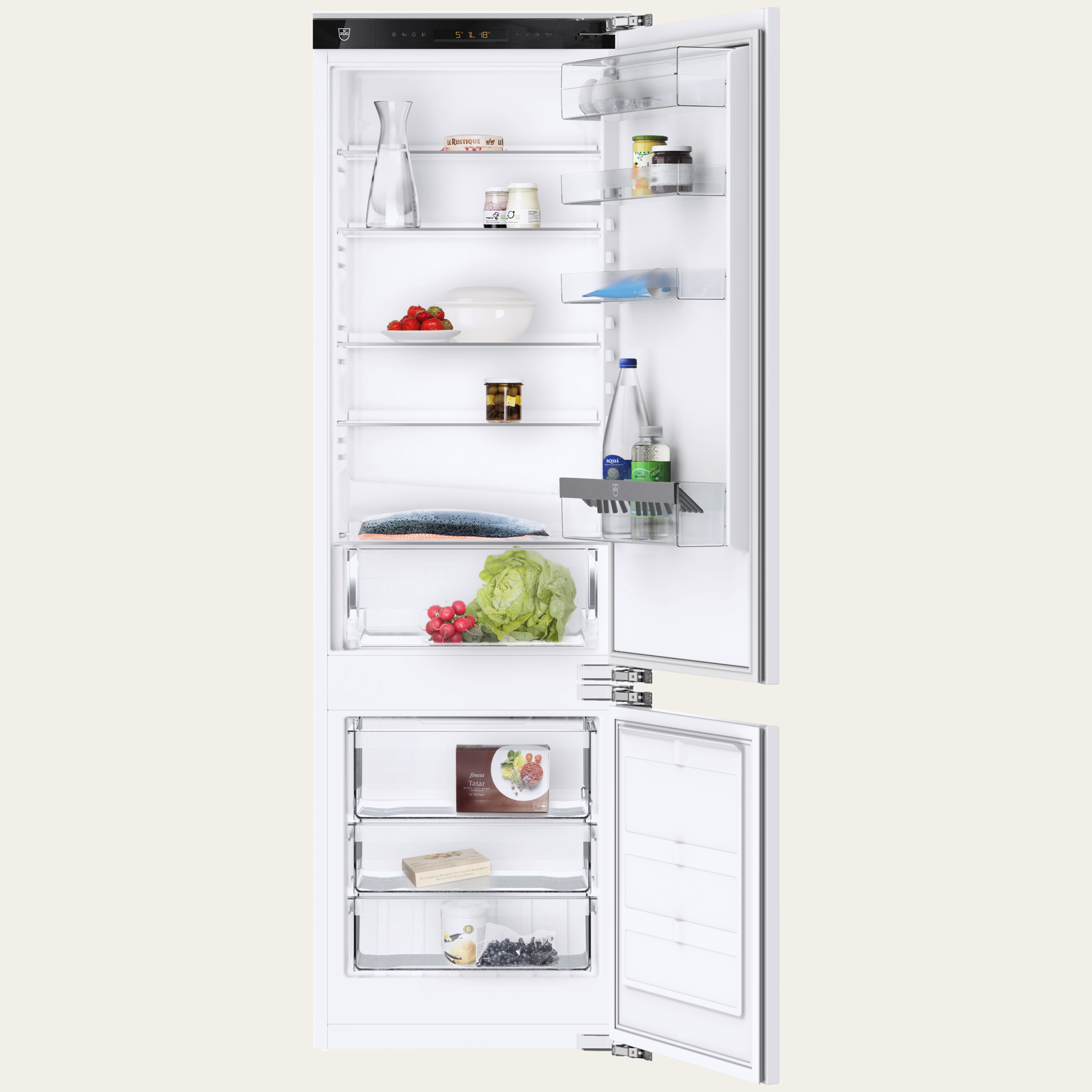 V-ZUG Refrigerators, CombiCooler V2000 178NI, Standard width: 60 cm, Standard height: 177.8 cm, Fully integratable, Door hinge: Right, TouchControl, NoFrost