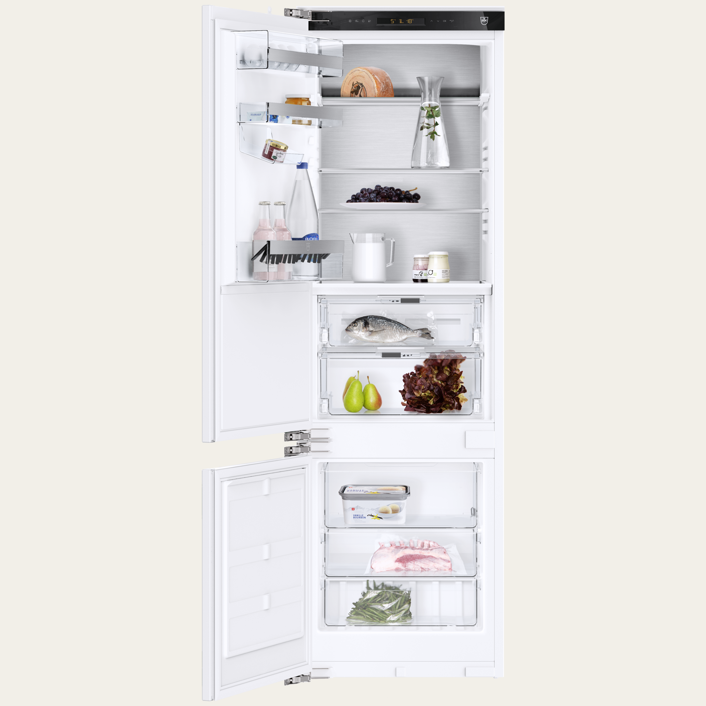 V-ZUG Refrigerator/freezer CombiCooler V4000 178KNI,Standard width: 55 cm, Standard height: 177.8 cm, Fully integratable, Door hinge: Left,Energy efficiencyrating: C, TouchControl, NoFrost, Fresh control zone