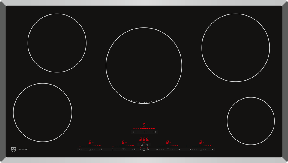 V-ZUG Electric Hob GK55TESC, stainless-steel trim, BlackDesign