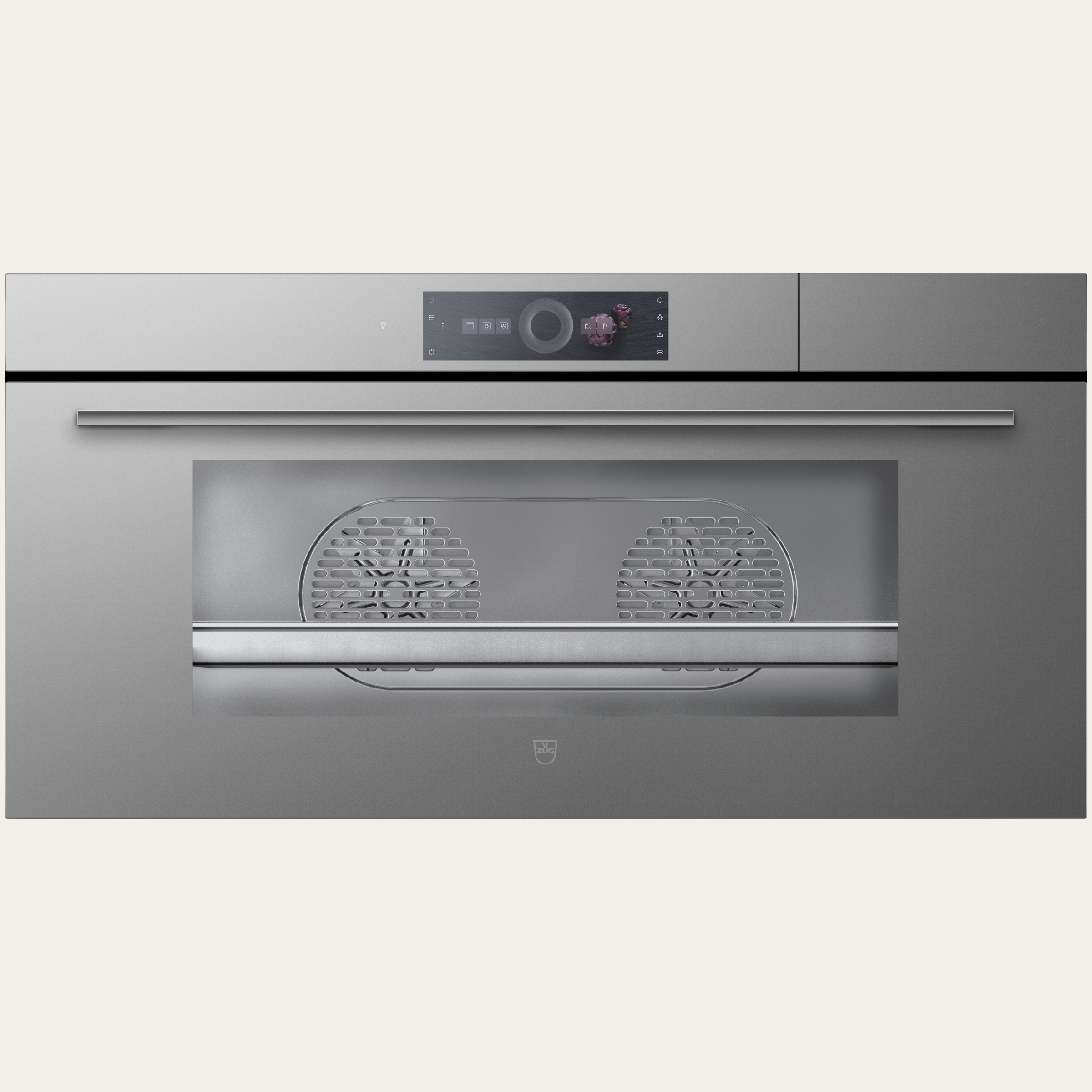 V-ZUG Forno a vapore CombiSteamer V6000 45L Grand, Standard di larghezza: 90 cm, Norma per l'altezza: 45 cm, Vetro a specchio Platinum, Touchscreen con CircleSlider, V-ZUG-Home