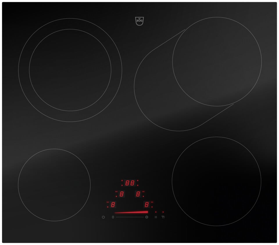 V-ZUG Table de cuisson CookTop V4000 A604B, Corps de chauffe à rayonnement, Norme