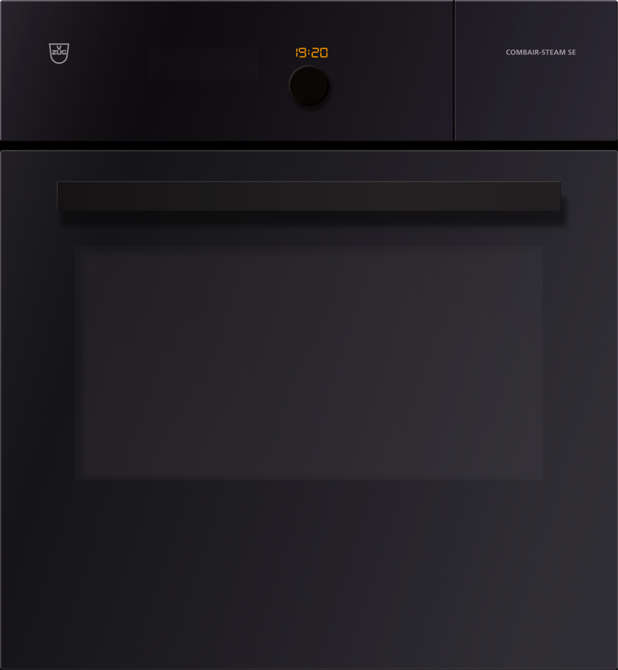 V-ZUG Steamer Combair-Steam SE, Black Glass, designer handle