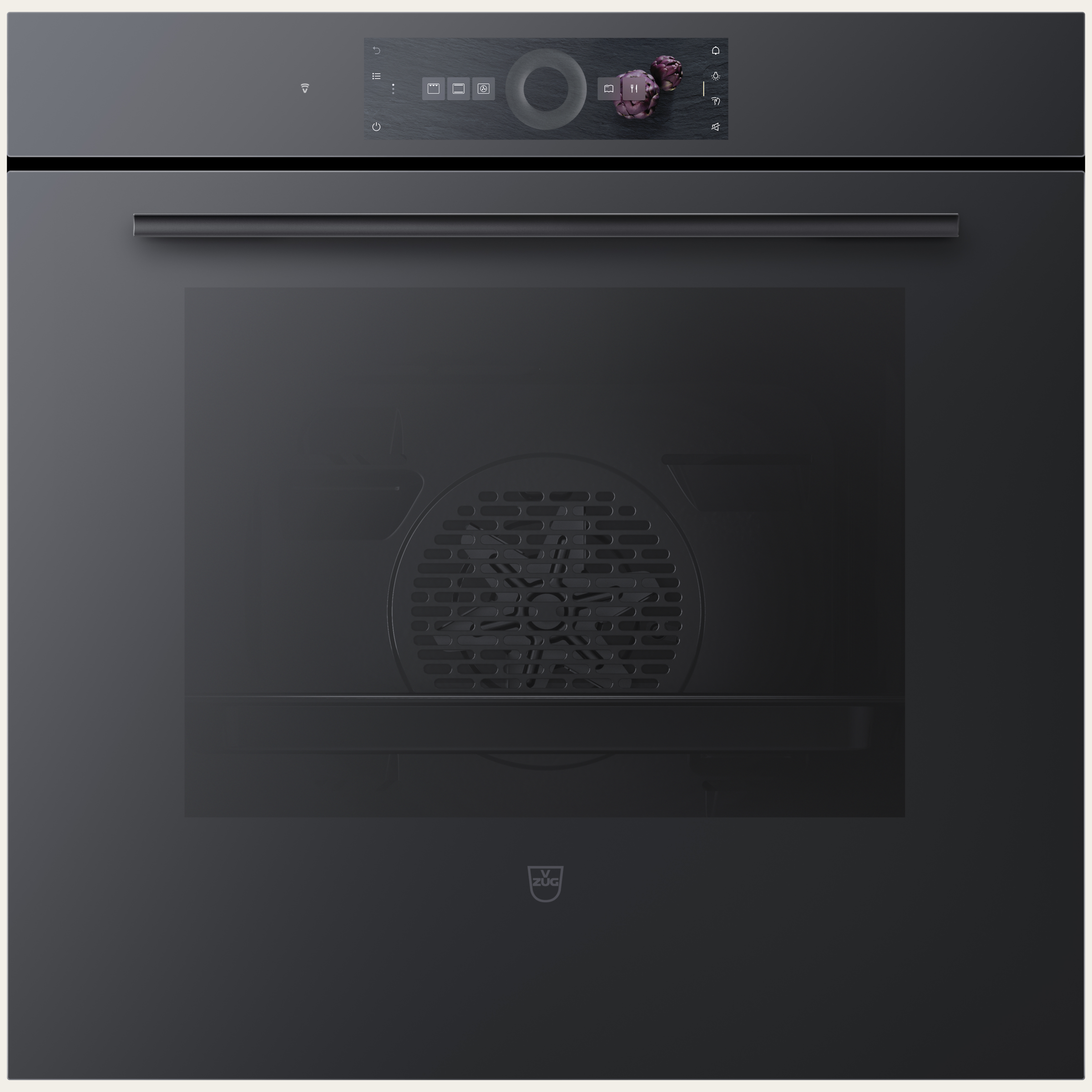 V-ZUG Oven Combair V4000 60P, Standard width: 60 cm,Standard height: 60 cm, Black mirror glass, Touchscreen with CircleSlider, V-ZUG-Home, Pyrolytic self-cleaning