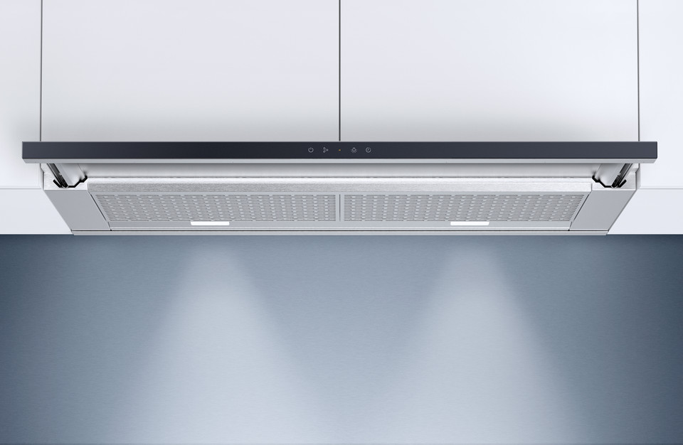 V-ZUG Hotte à encastrer DF-PQSL9, largeur 90 cm, evacuation, design verr