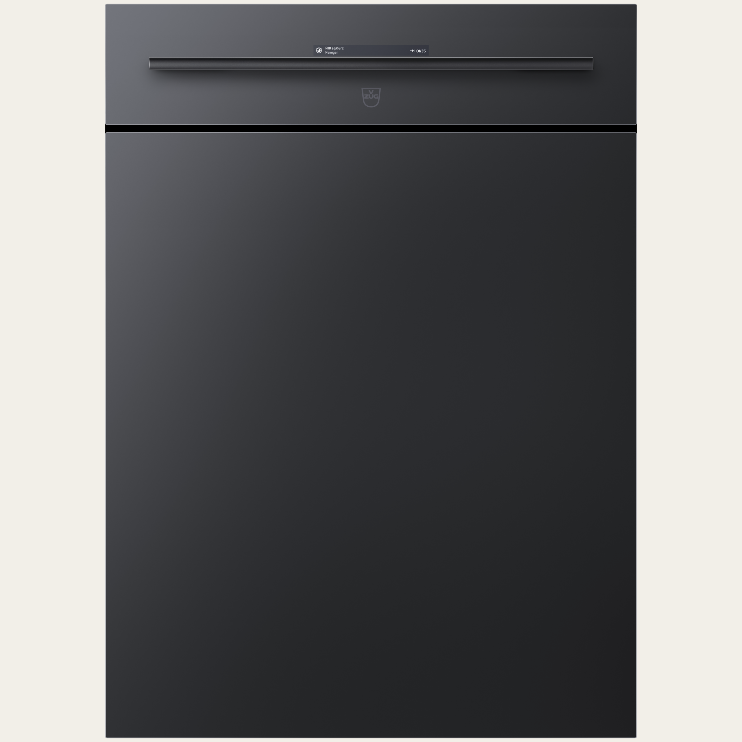 V-ZUG Geschirrspüler AdoraSpülen V6000, Breitennorm:55 cm, Spiegelglas Schwarz, Griff: Designgriff Schwarz, V-ZUG-Home, Alle Anschlüsse (Wasser und Elektro):3 m, Gleitblech, LCD-Display