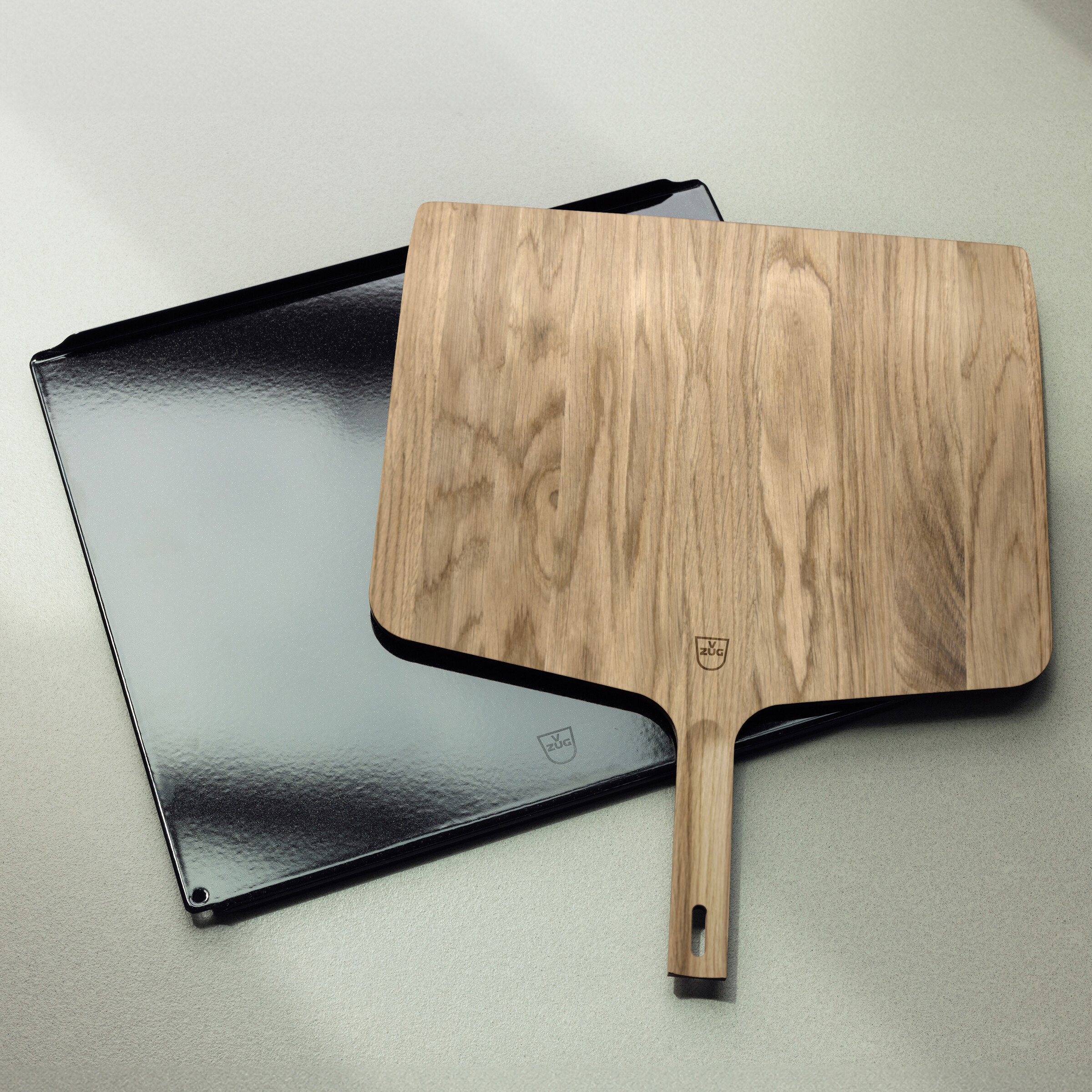 Set per pizza con pala in legno di quercia