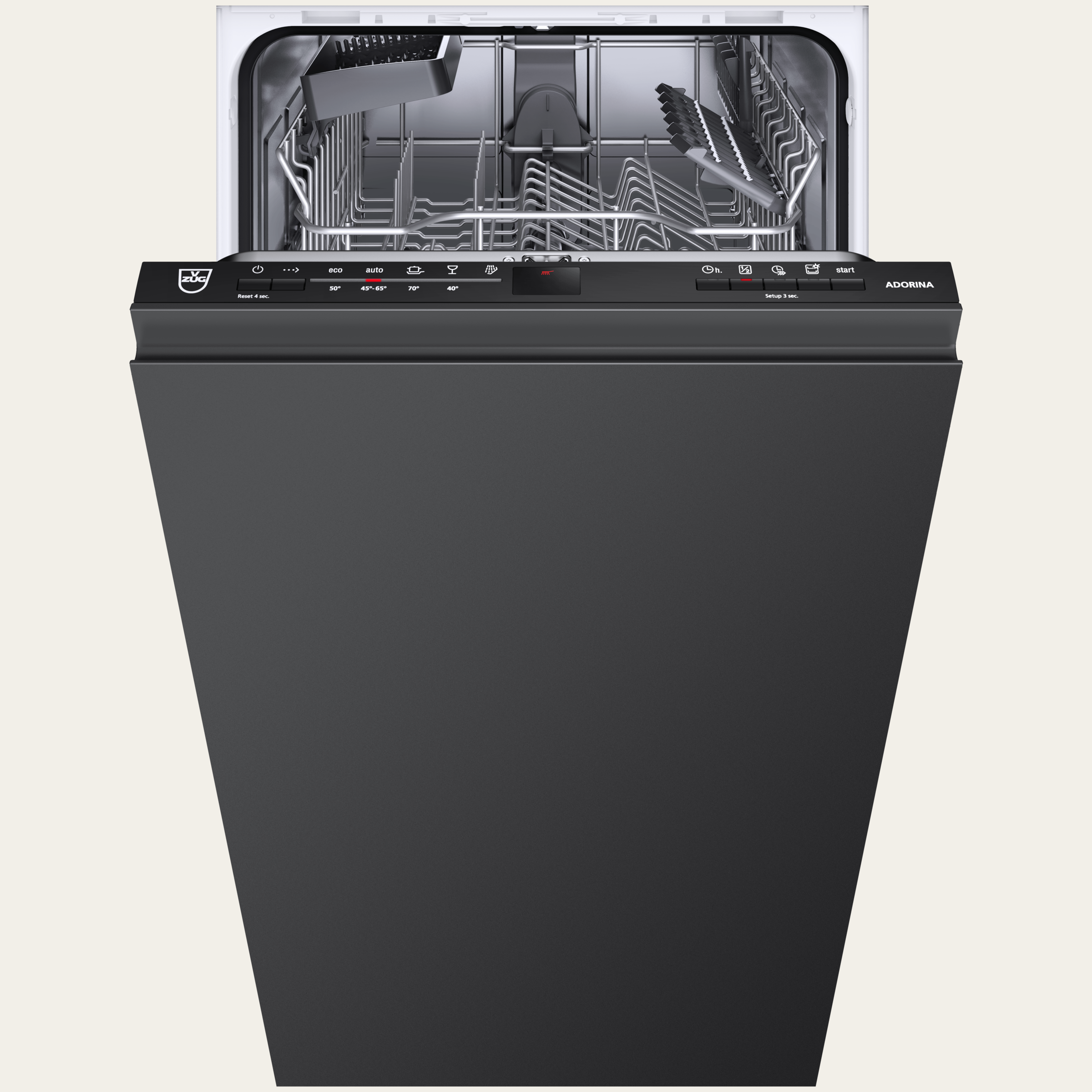 V-ZUG Dishwasher AdorinaDish V400 VS, Standard width: 45 cm, Fully integratable, Control panel with LED status display