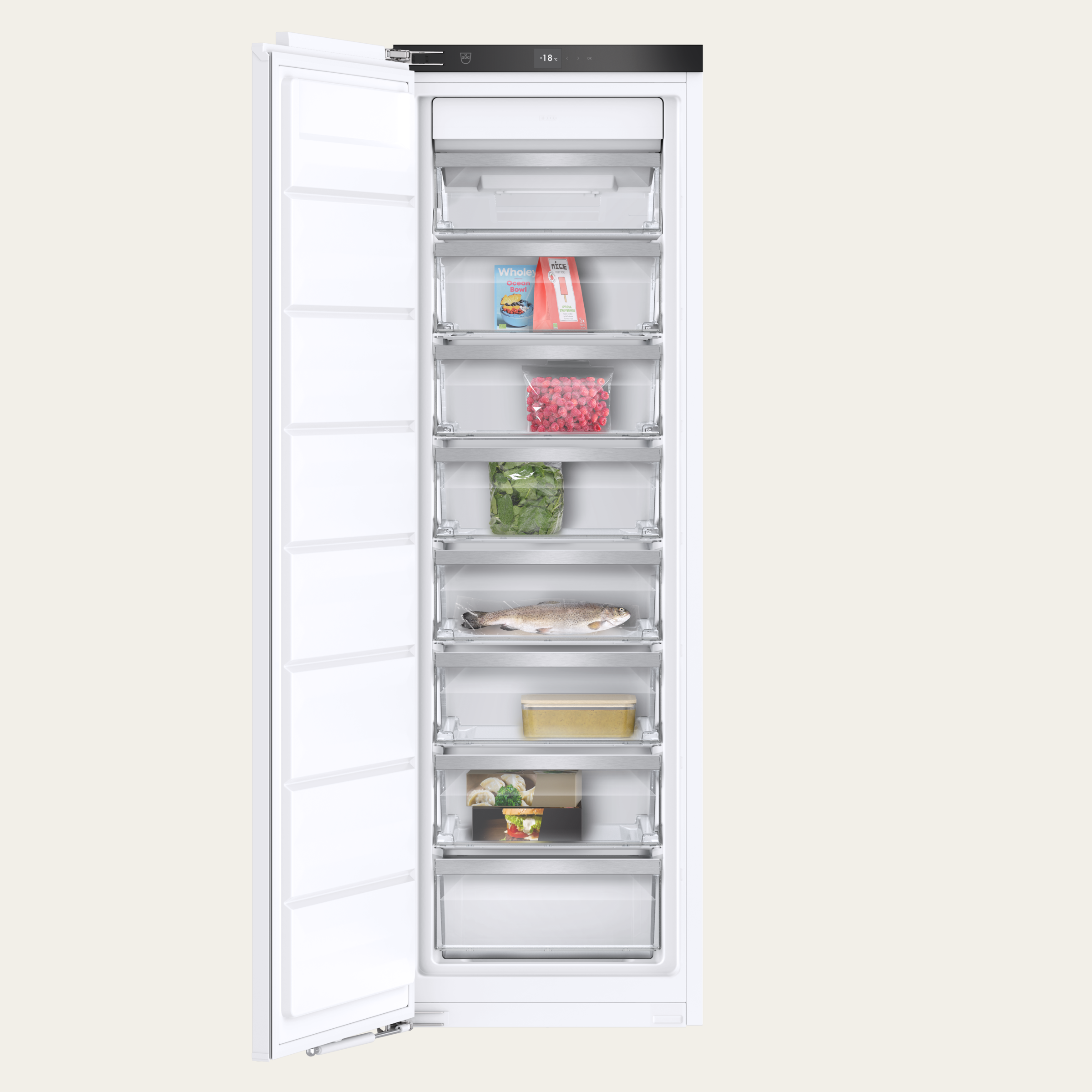 V-ZUG Freezer V4000 178N, Breedte: 60 cm, Hoogte: 177.8 cm, Deurscharnier: links, Energie-efficiëntieklasse: E, NoFrost